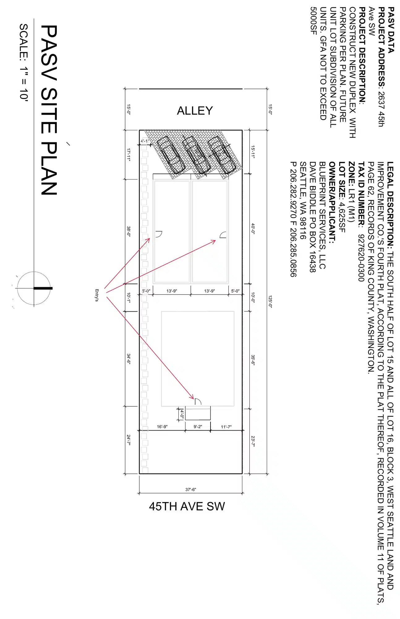 Site plan for 2639 45th Ave SW