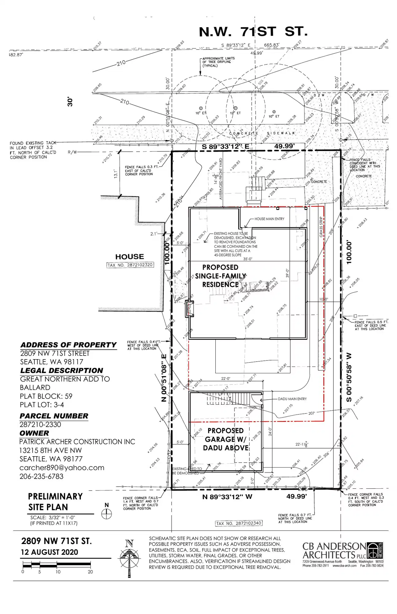Site plan for 2809 NW 71st St