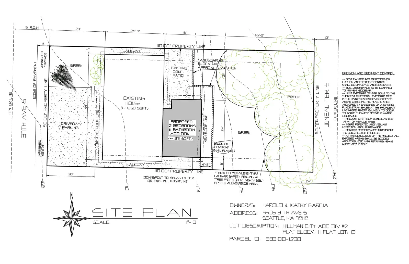 Site plan for 5606 37th Ave S