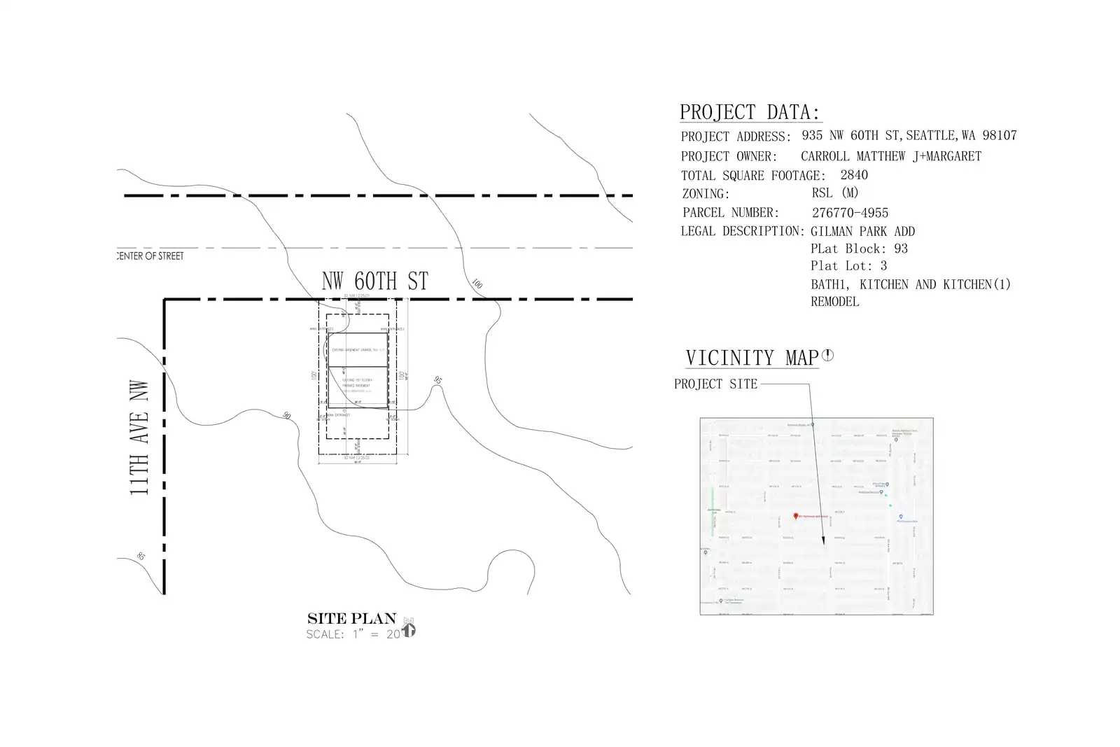 Site plan for 935 NW 60th St