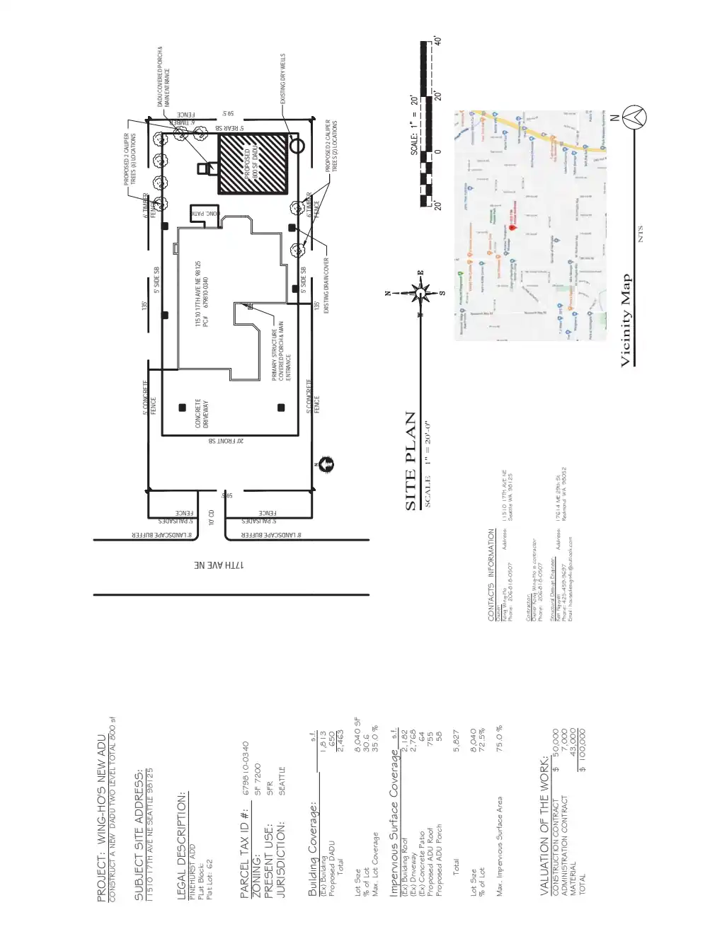 Site plan for 11510 17th Ave NE