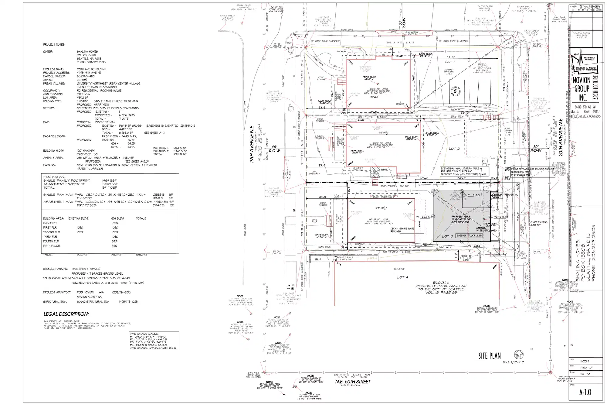 Site plan for 4749 20th Ave NE