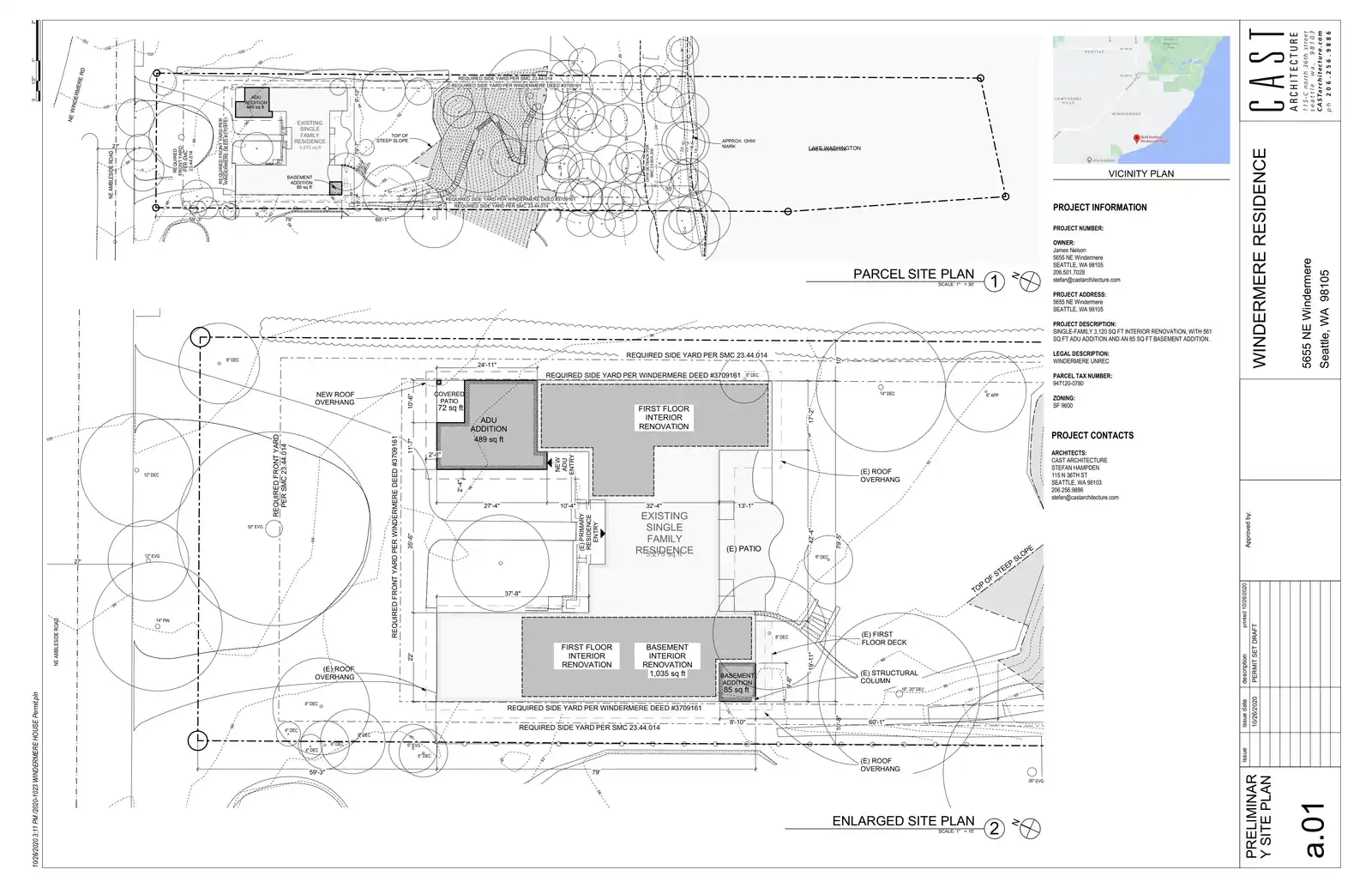 Site plan for 5655 NE Windermere Rd