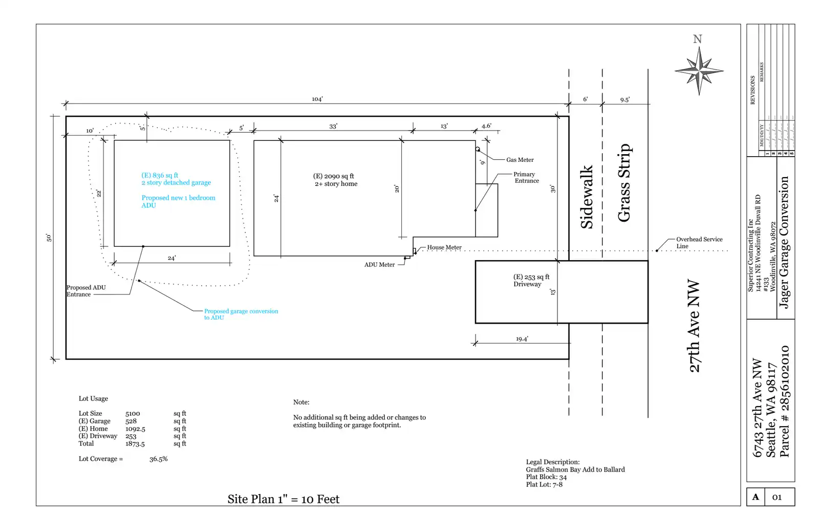 Site plan for 6743 27th Ave NW