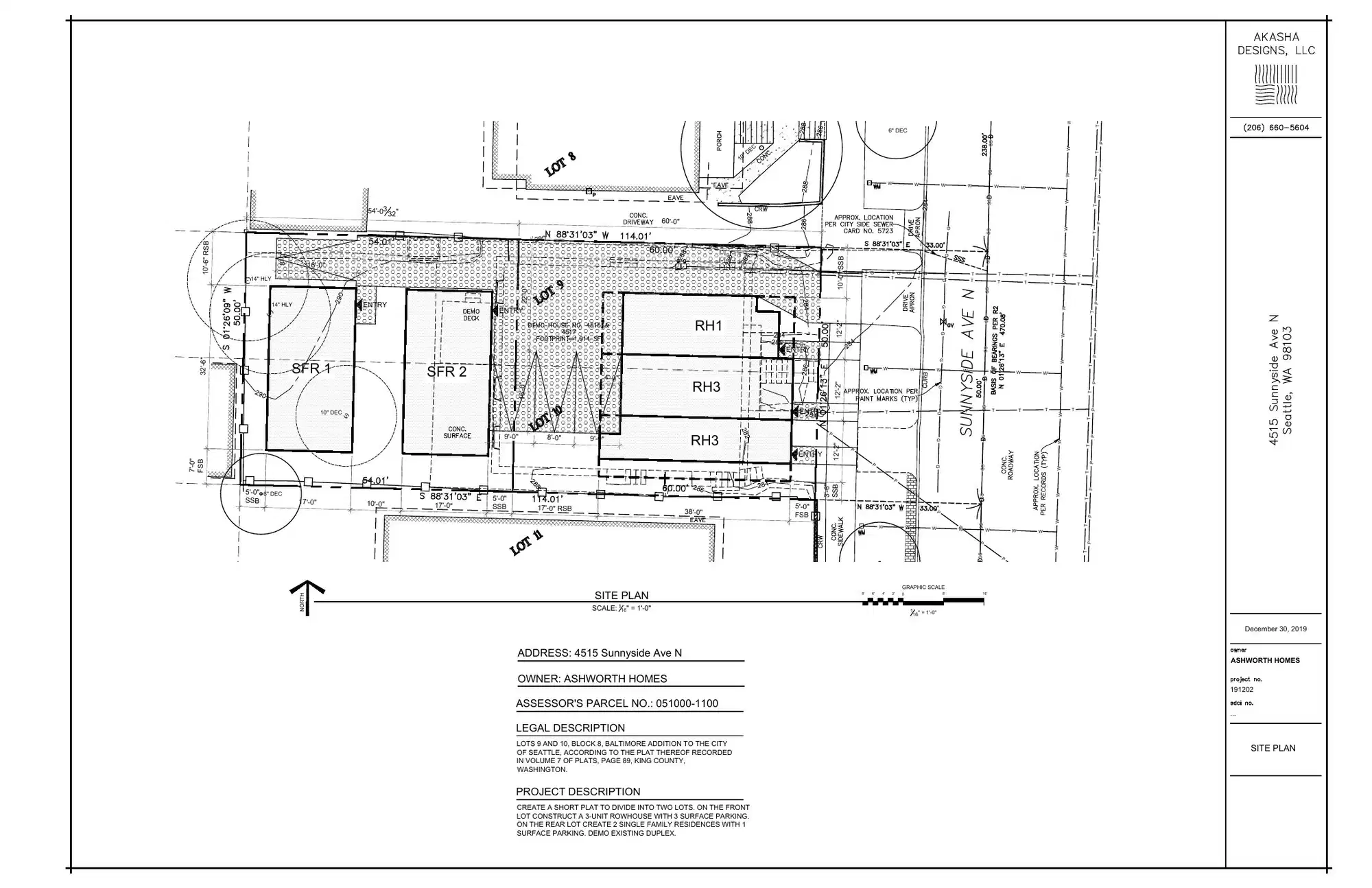 Site plan for 4517 A Sunnyside Ave N