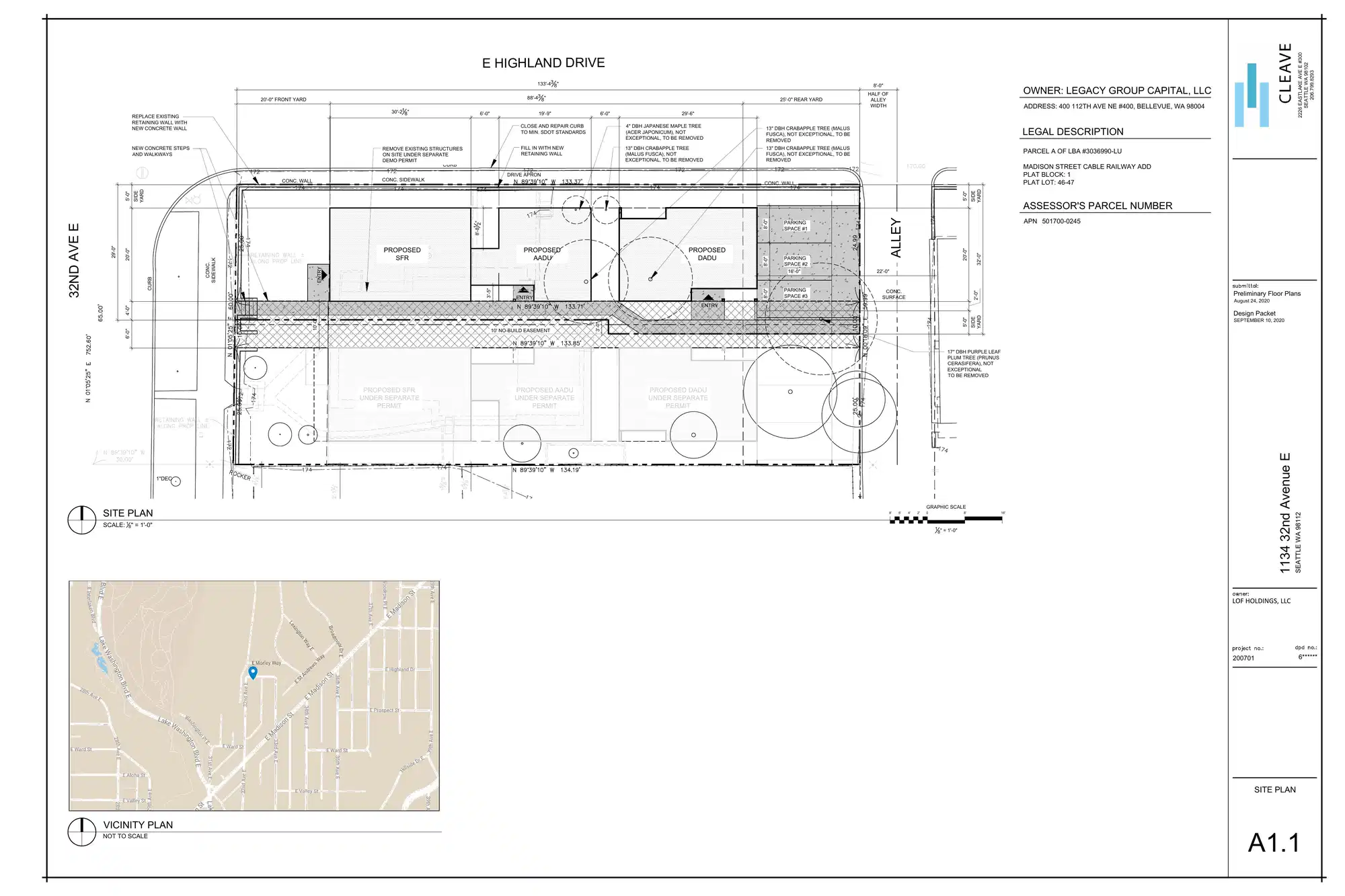 Site plan for 1134 32nd Ave E
