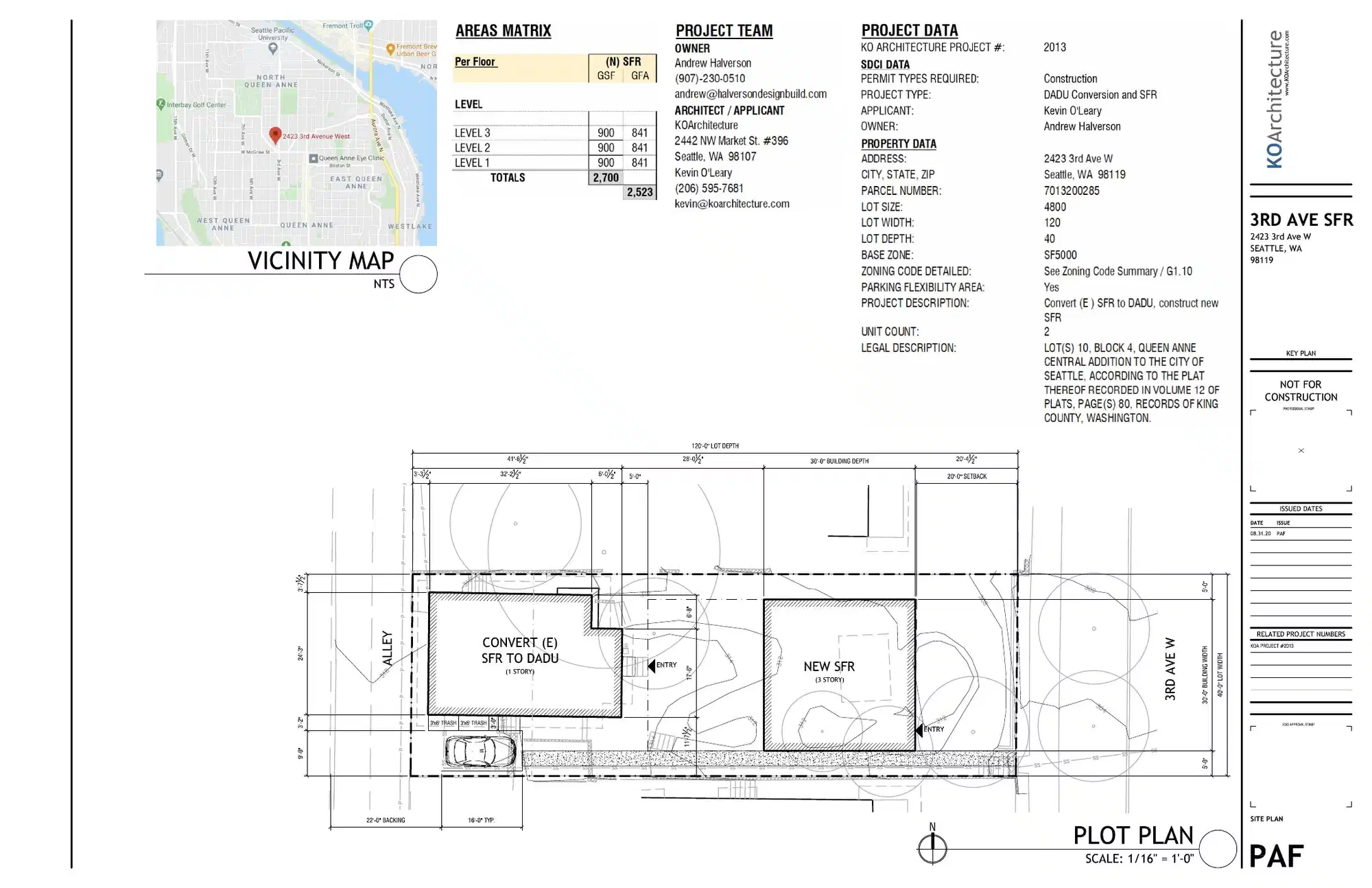 Site plan for 2421 3rd Ave W