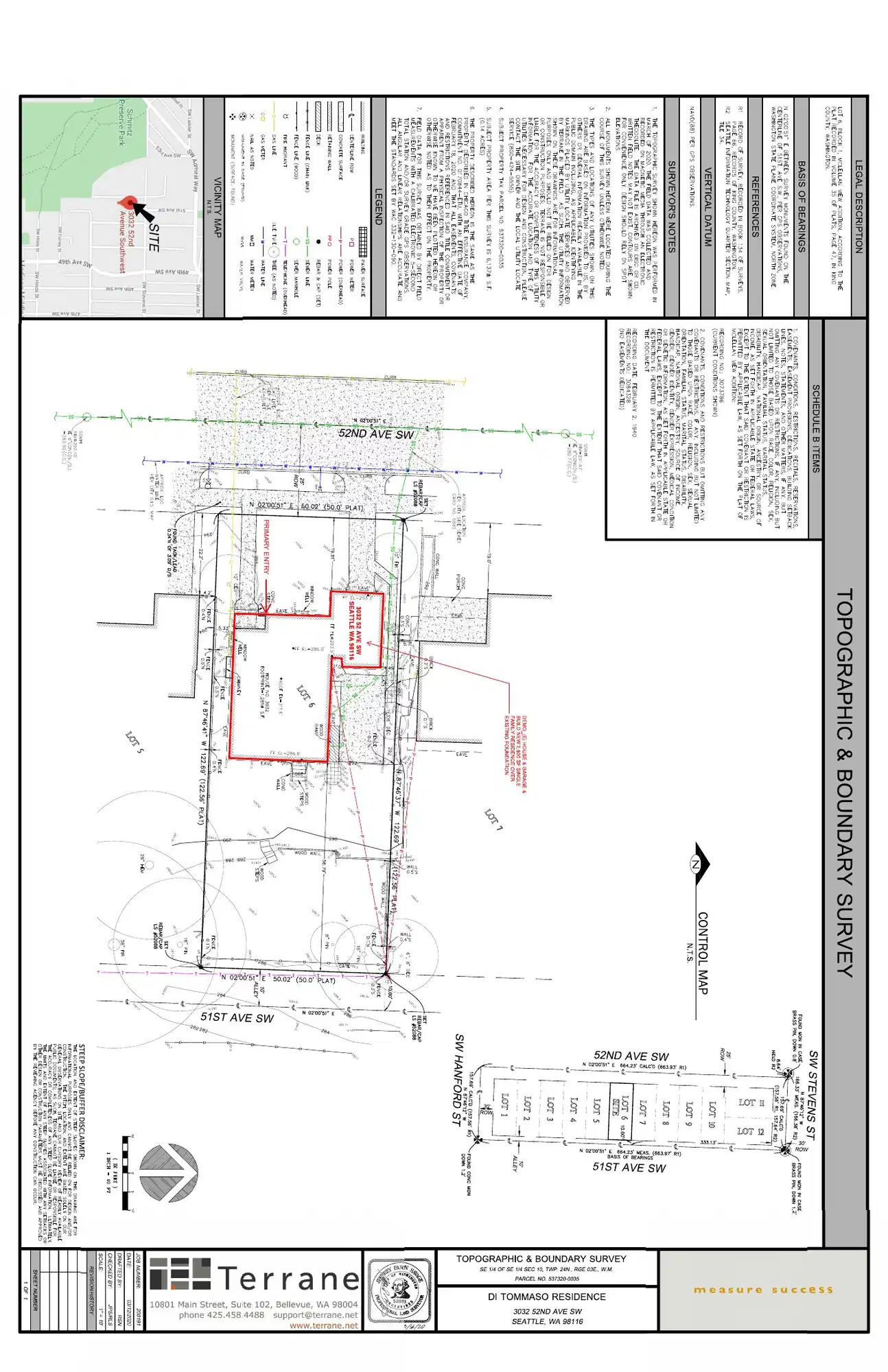 Site plan for 3032 52nd Ave SW