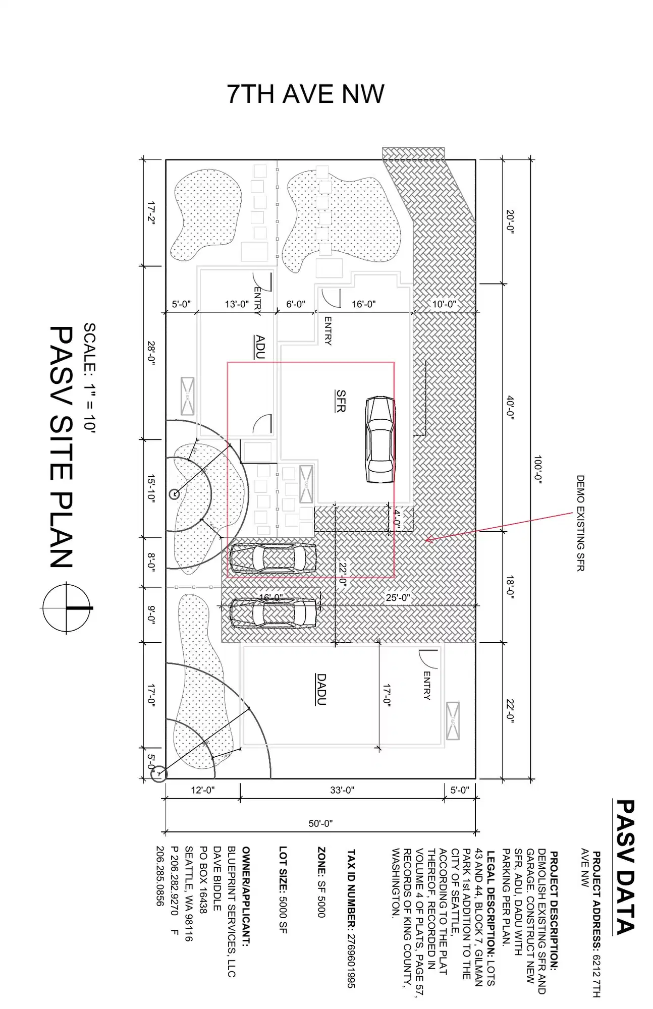 Site plan for 6212 7th Ave NW