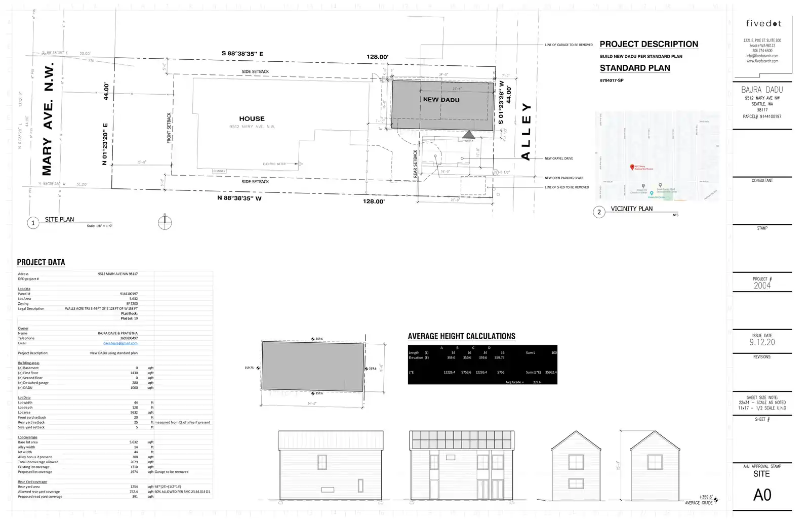 Site plan for 9512 Mary Ave NW