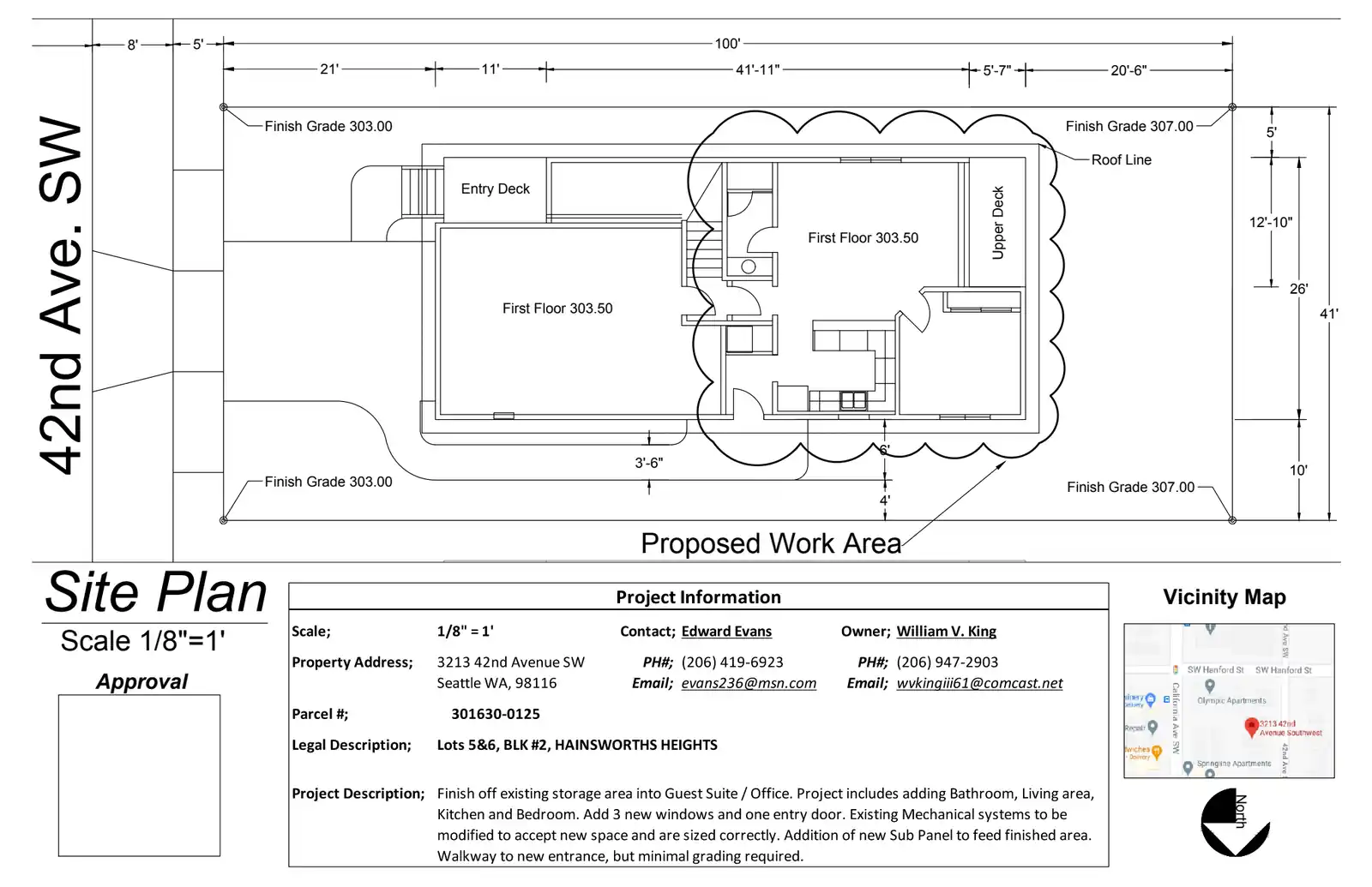 Site plan for 3213 42nd Ave SW