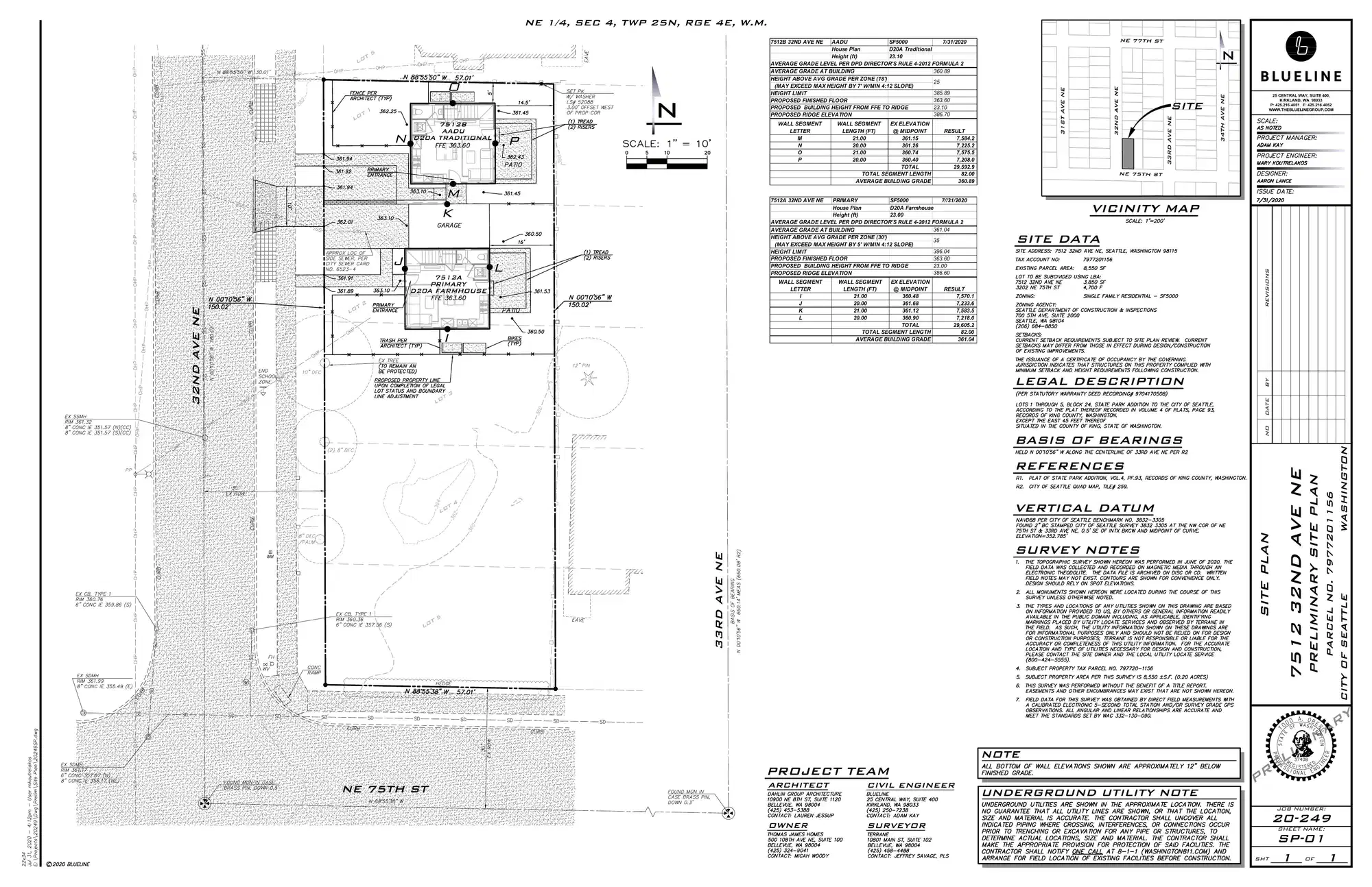 Site plan for 7512 32nd Ave NE
