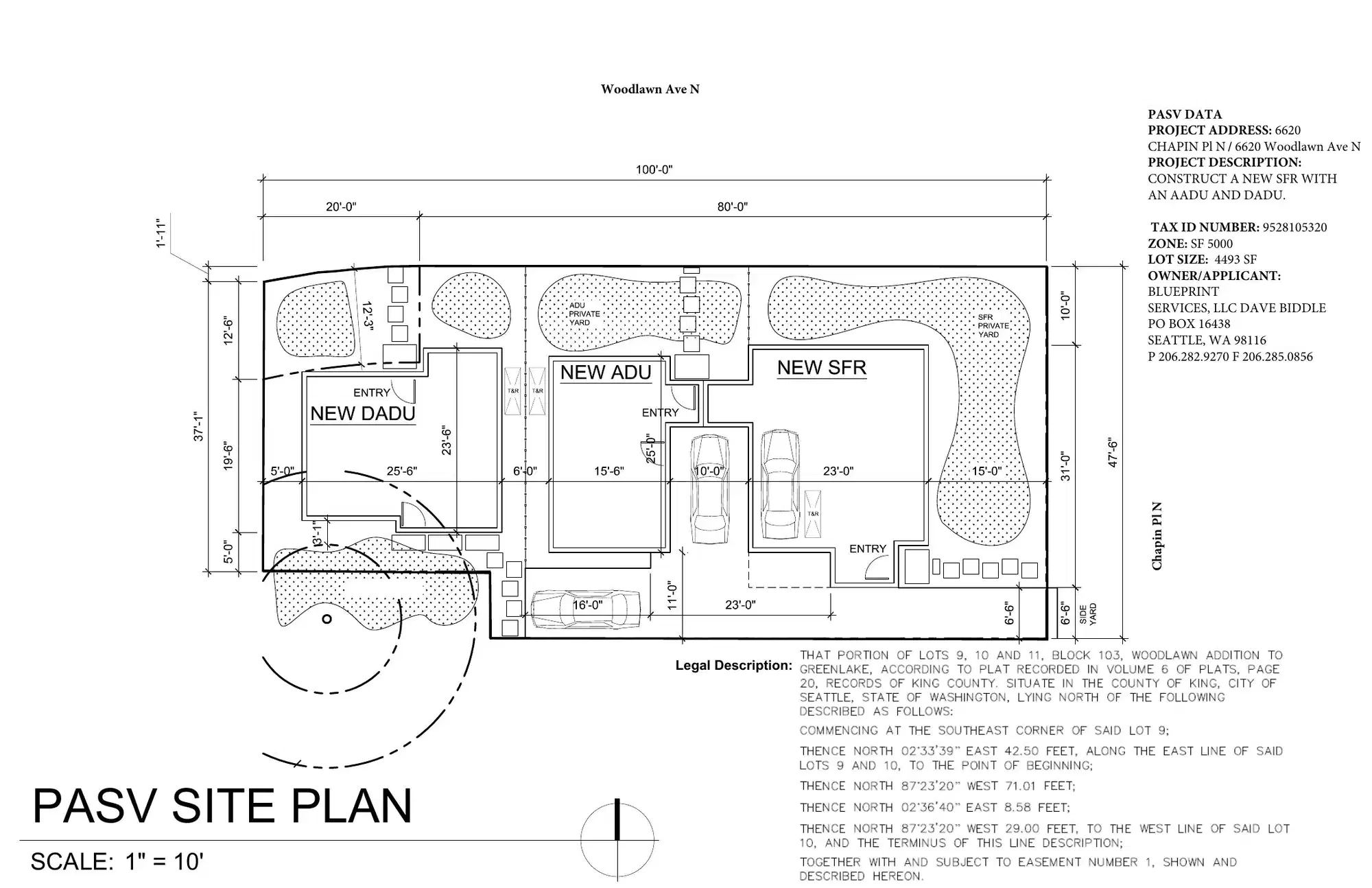 Site plan for 6551 Chapin Pl N
