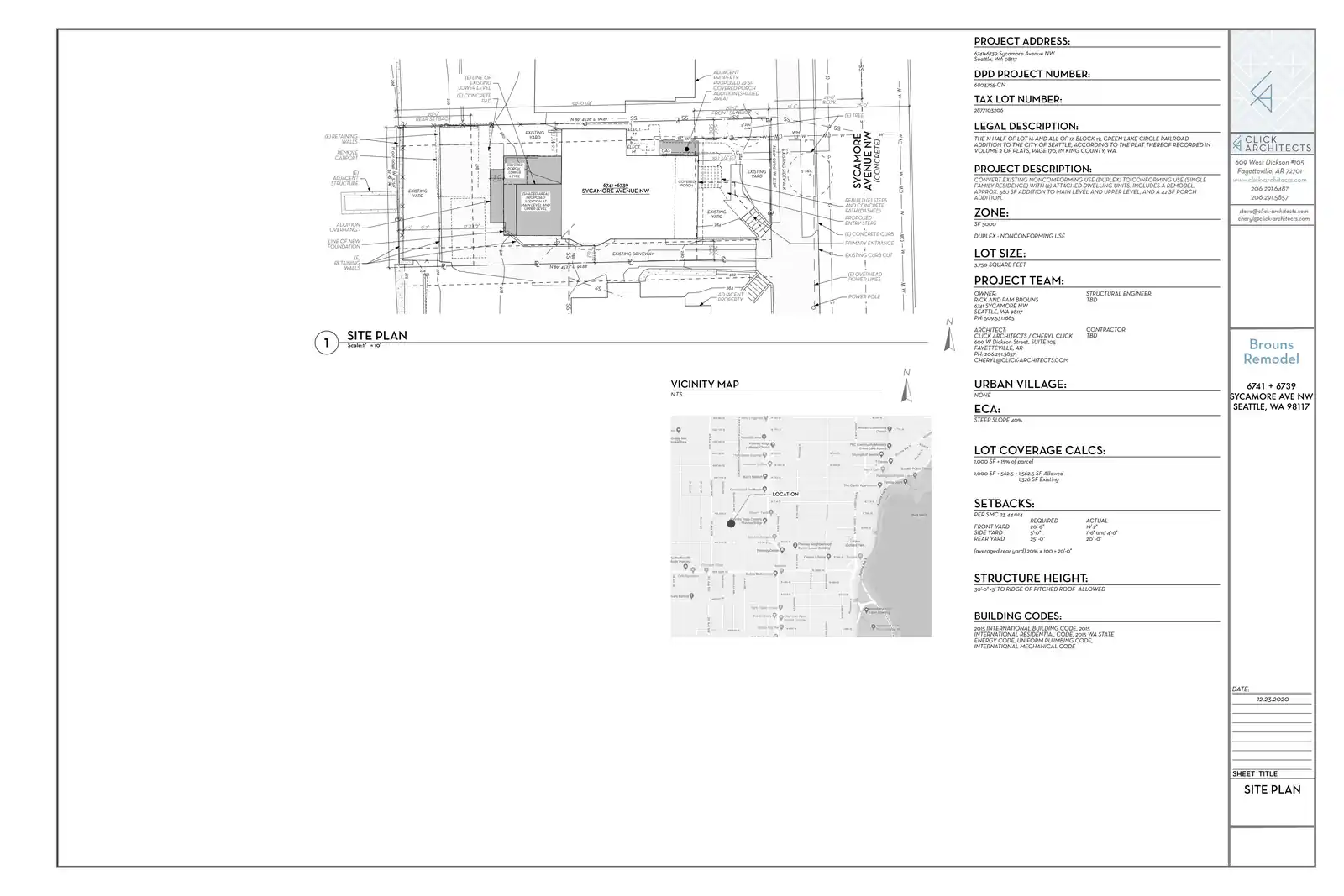 Site plan for 6741 Sycamore Ave NW
