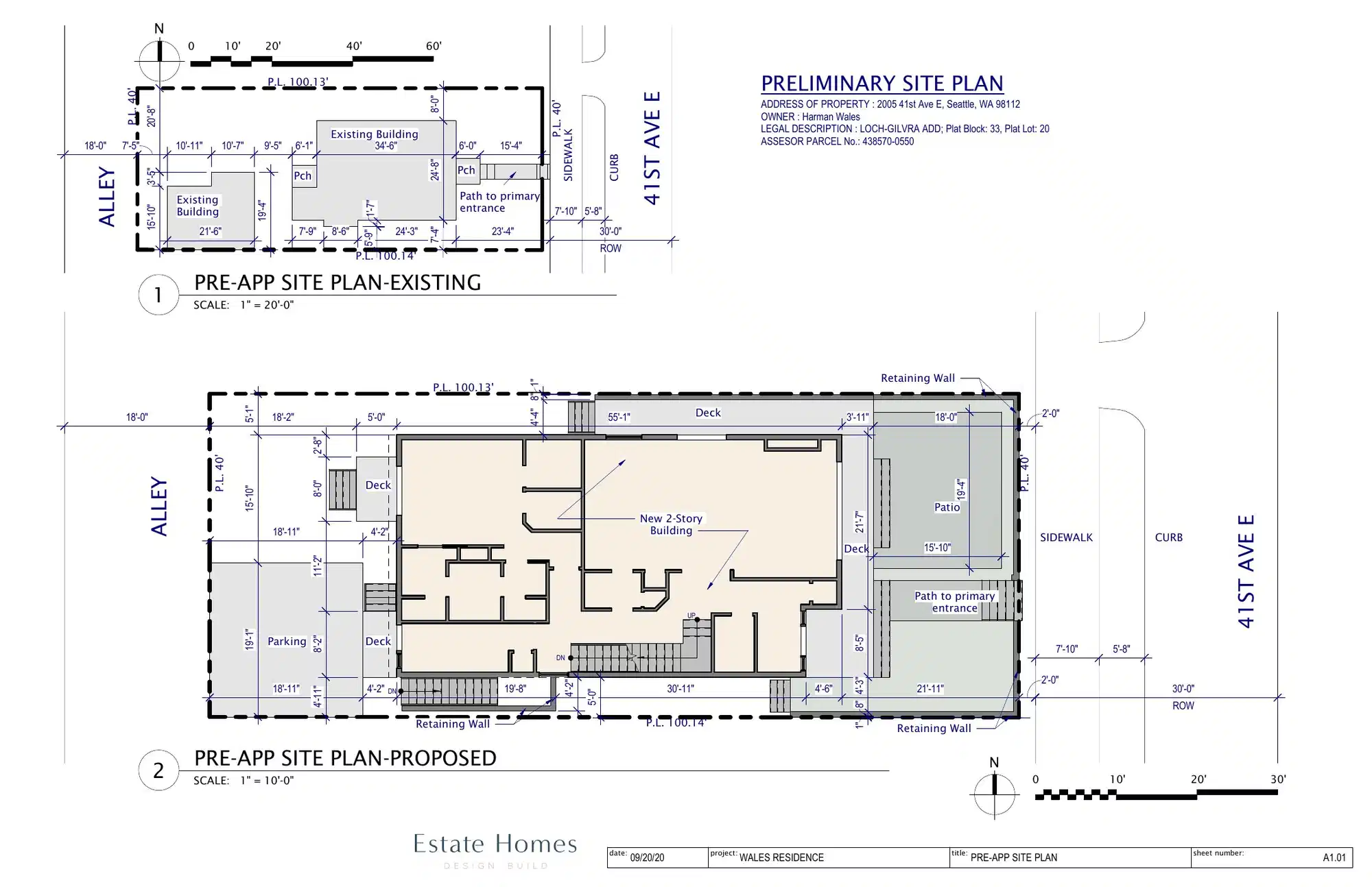 Site plan for 2005 41st Ave E