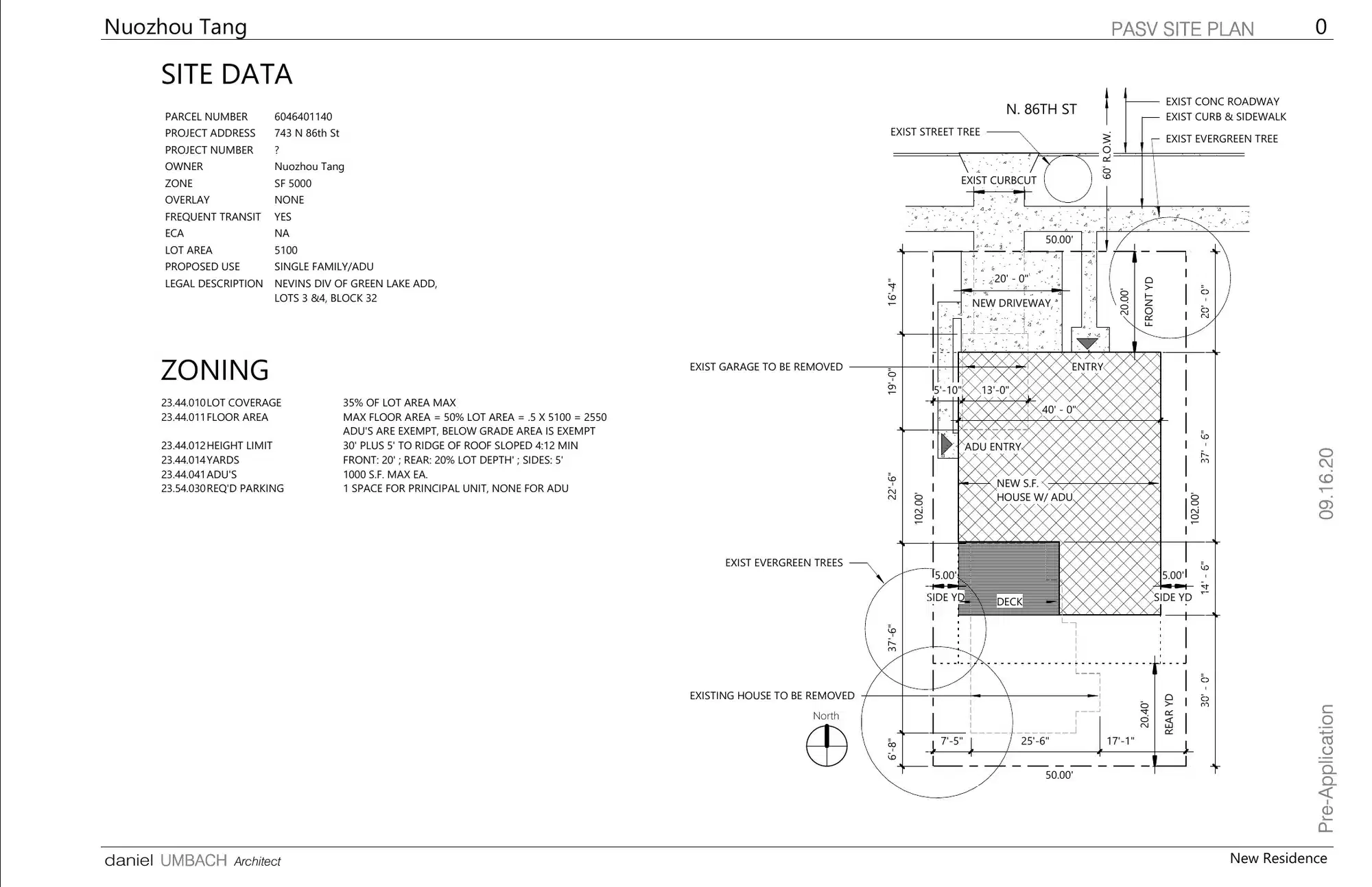 Site plan for 743 N 86th St