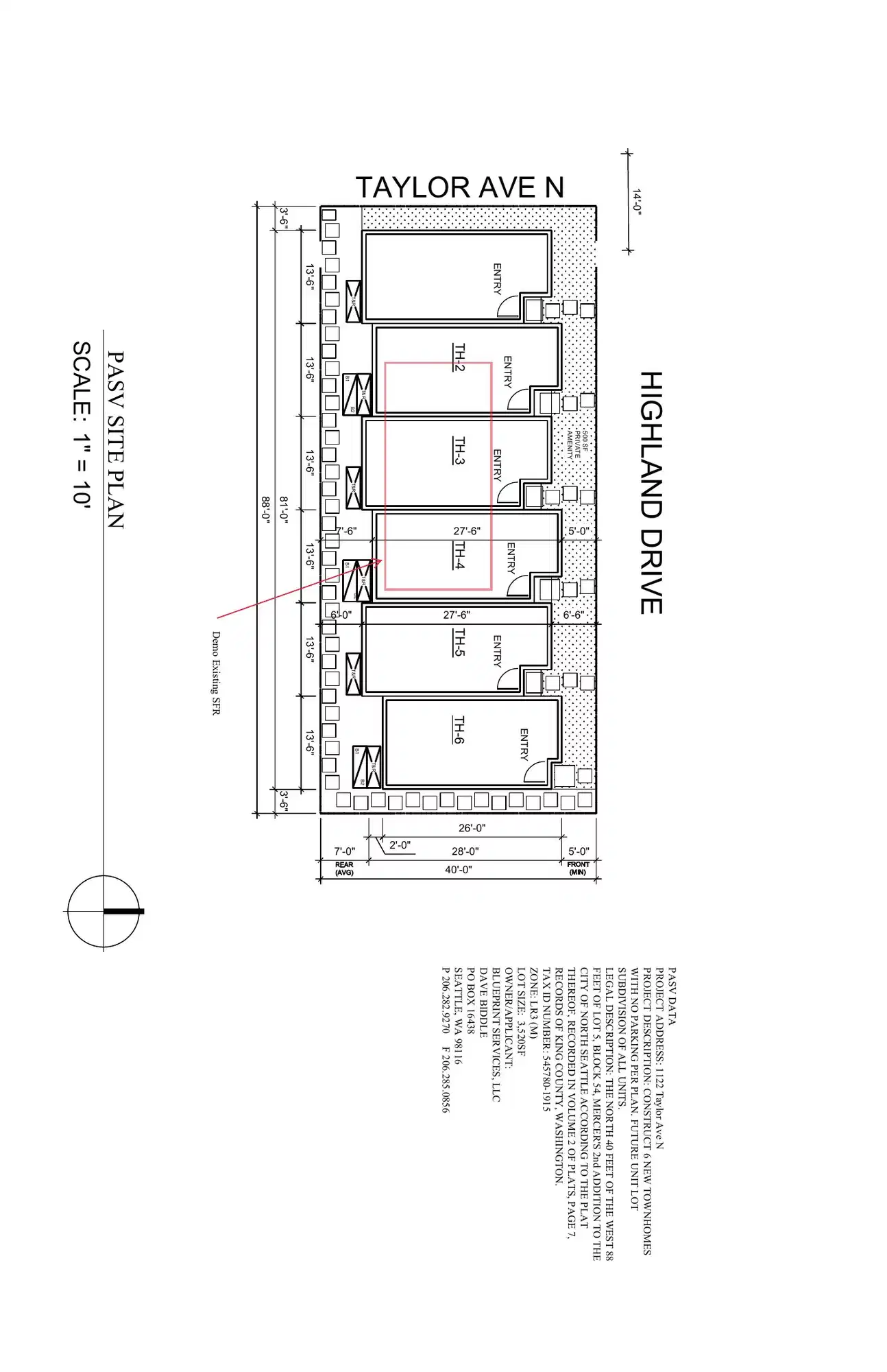 Site plan for 555 Highland Dr