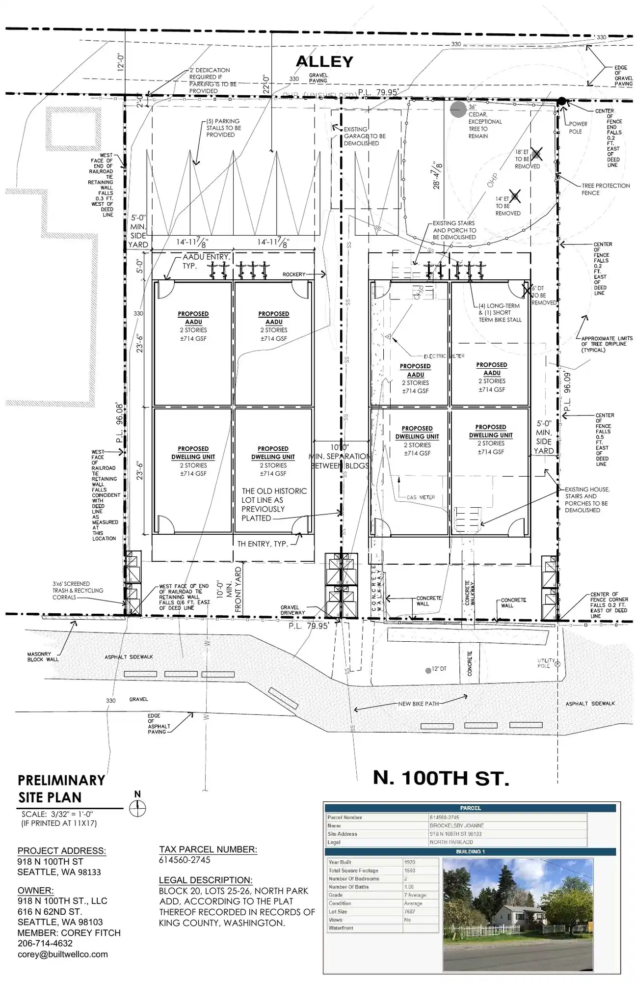 Site plan for 918 N 100th St