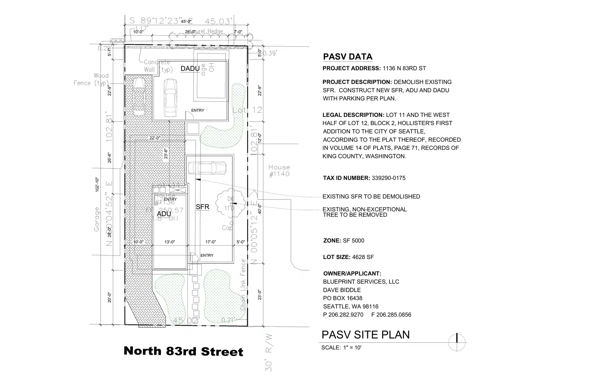 Site plan for 1136 N 83rd St