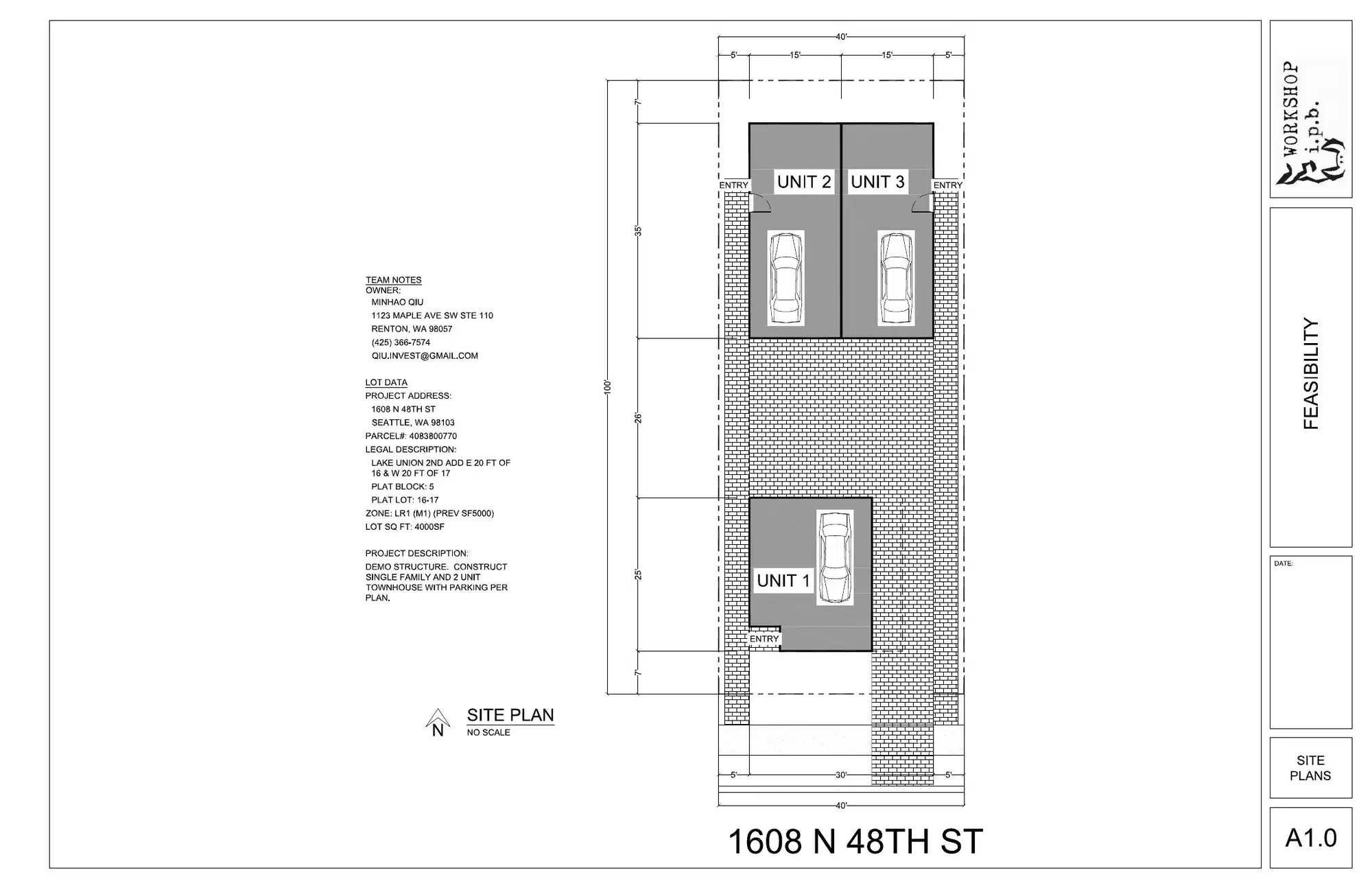 Site plan for 1610 N 48th St