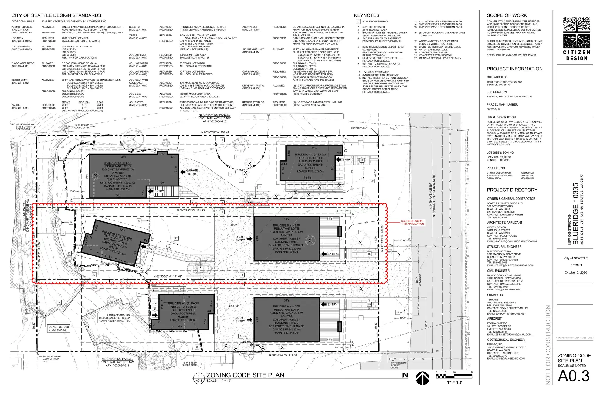Site plan for 10339 14th Ave NW