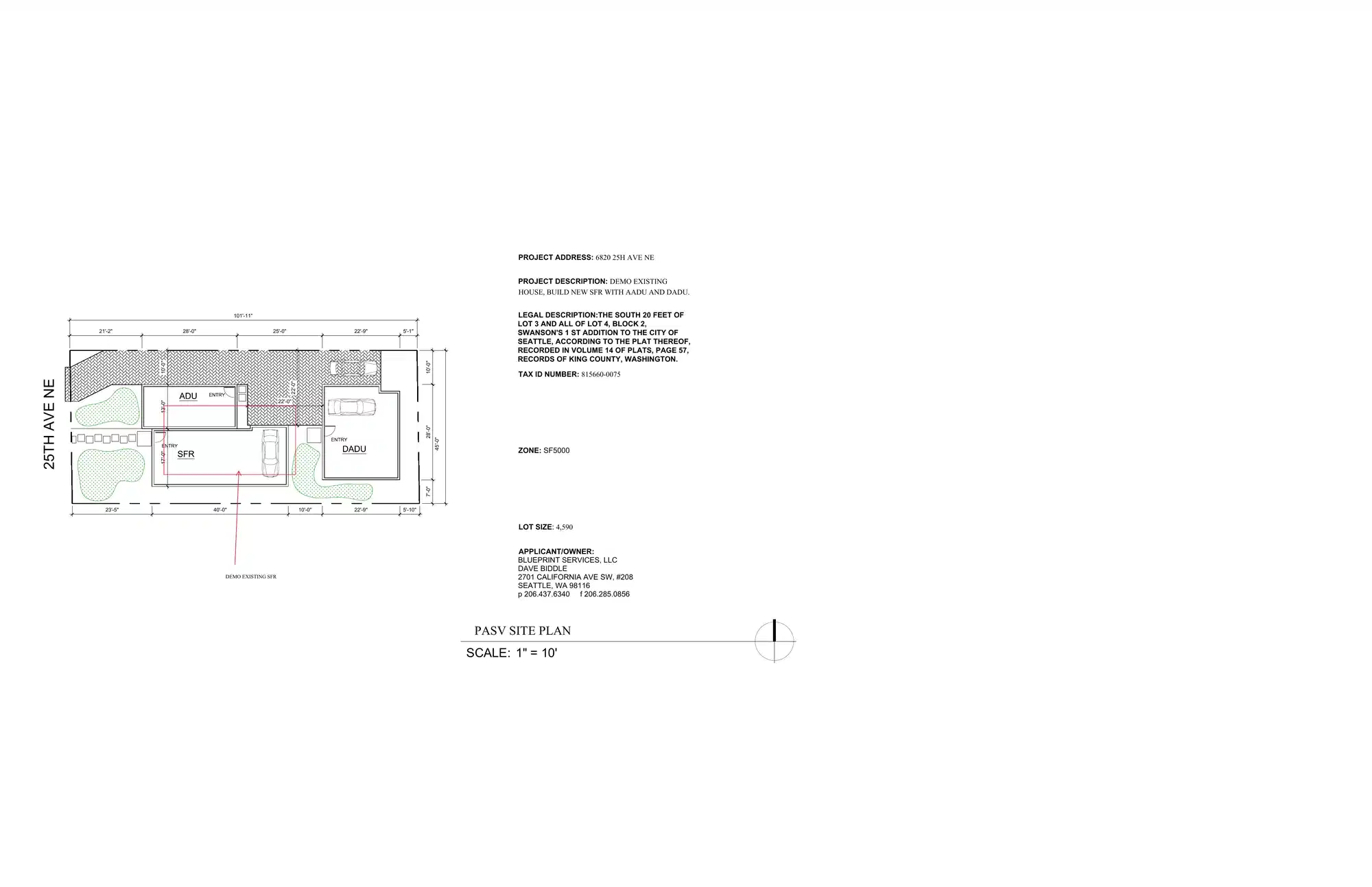 Site plan for 6820 25th Ave NE