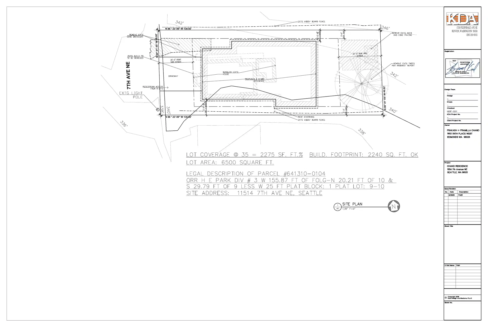 Site plan for 11514 7th Ave NE