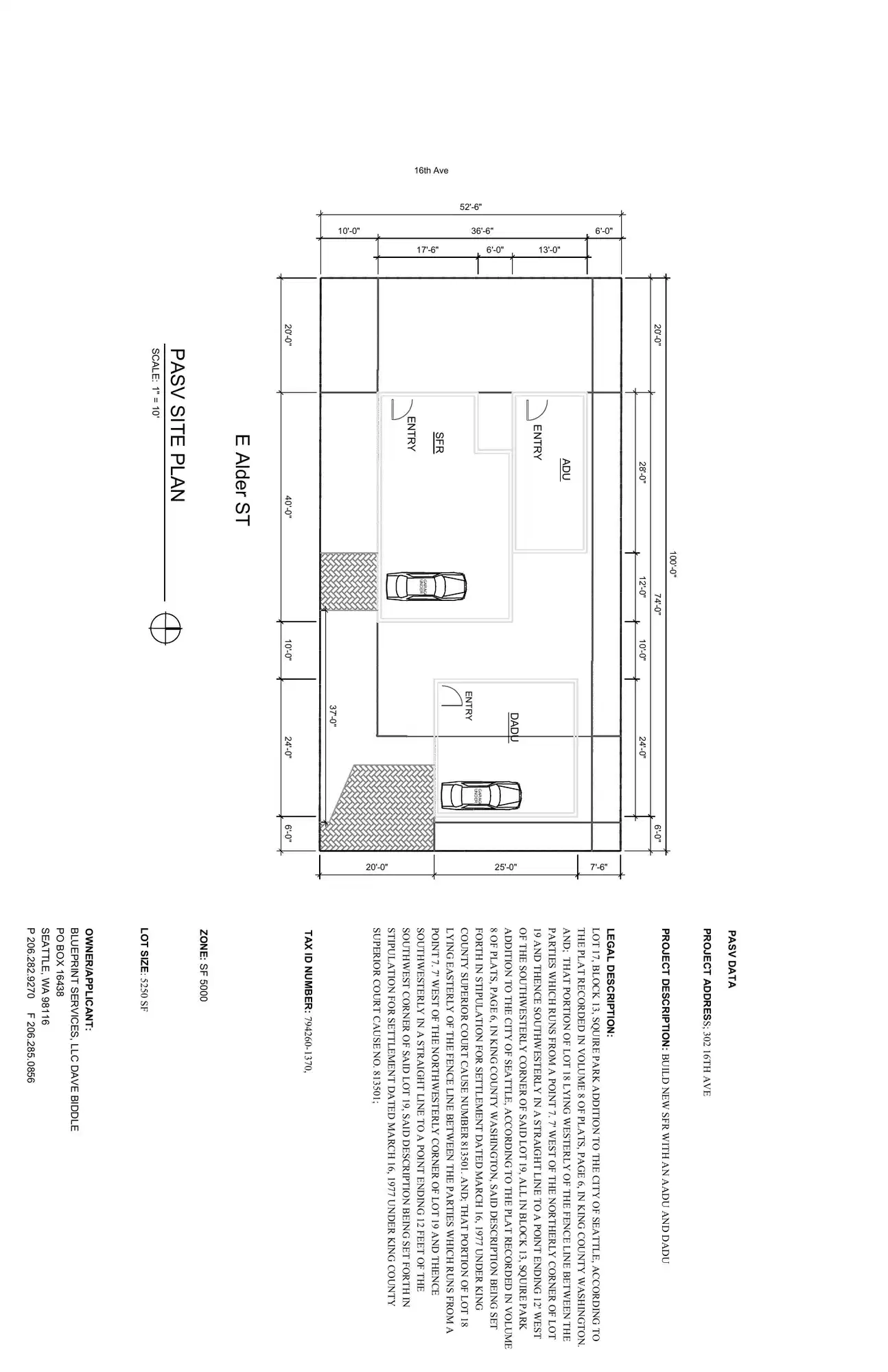 Site plan for 306 16th Ave