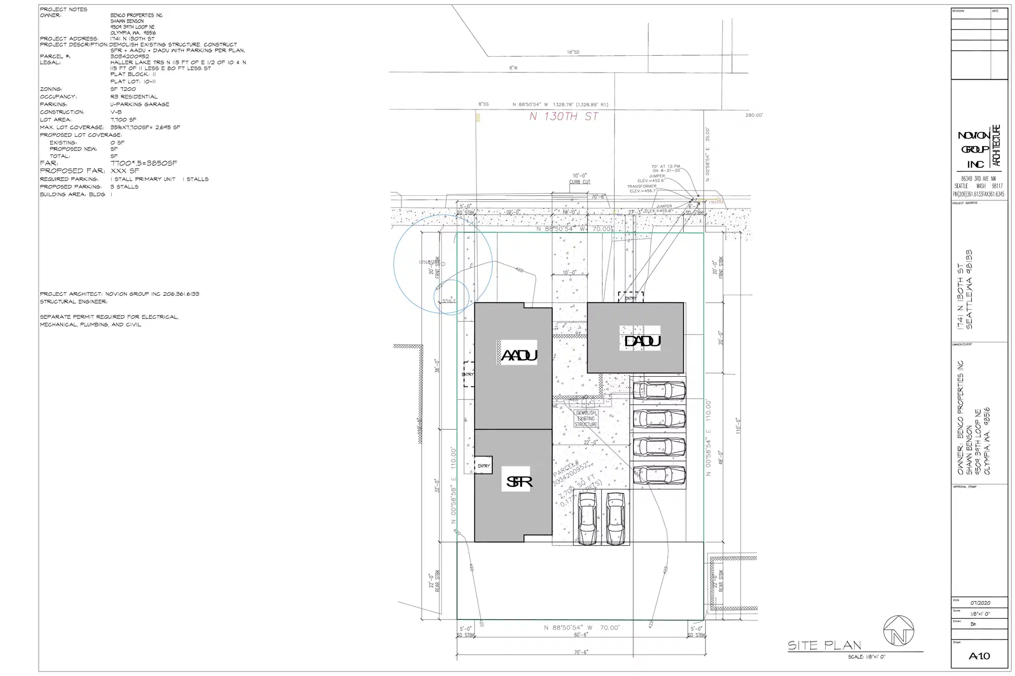 Site plan for 1741 N 130th St