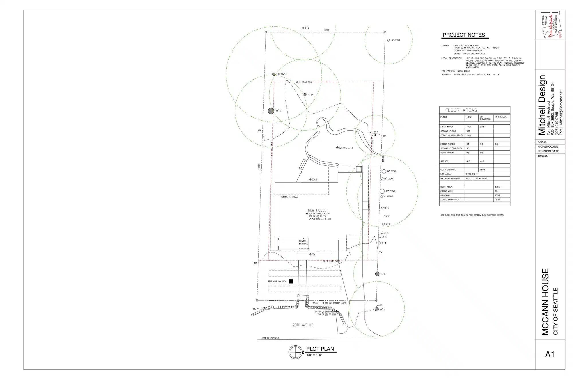 Site plan for 11709 20th Ave NE