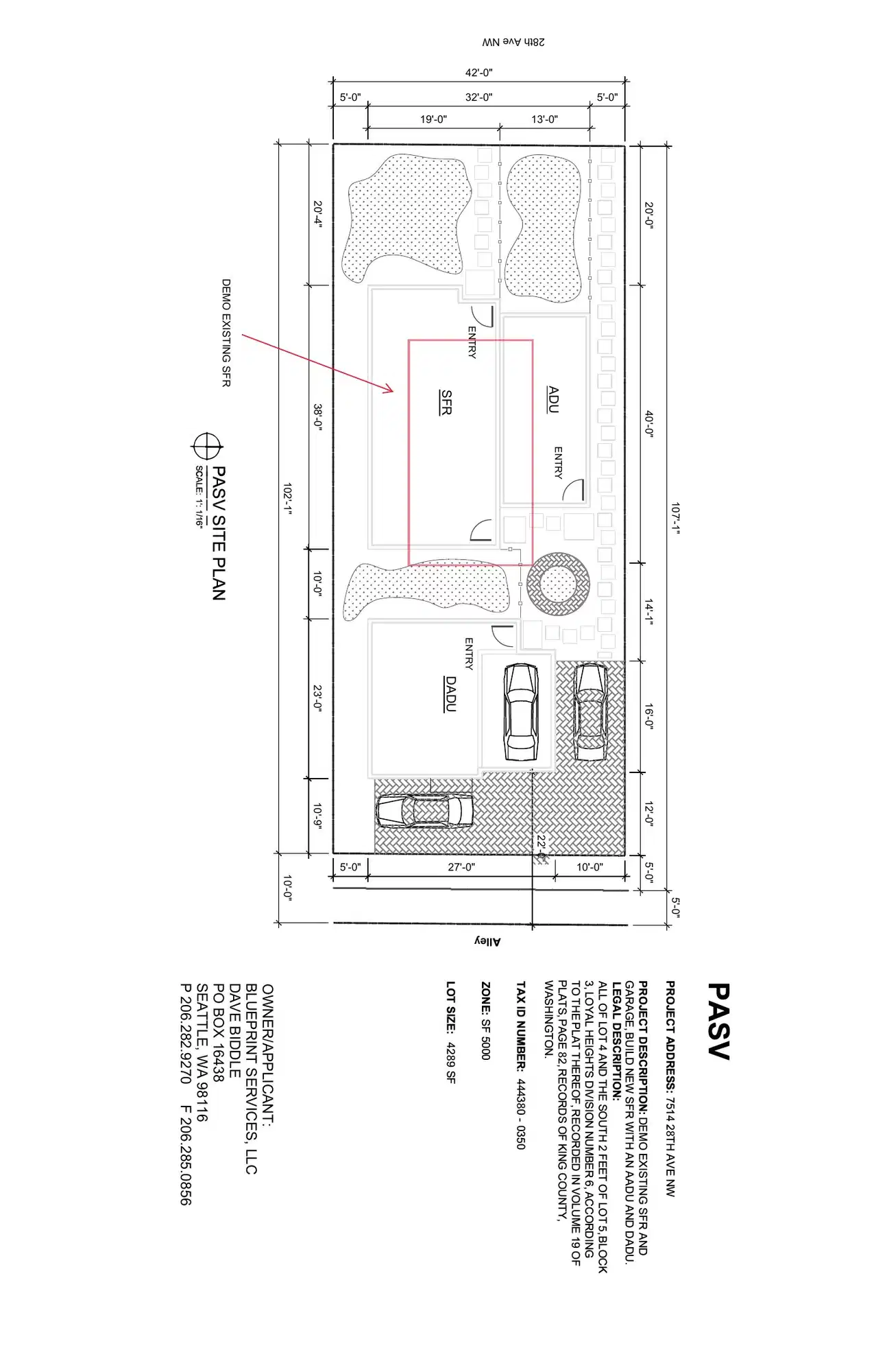 Site plan for 7514 28th Ave NW