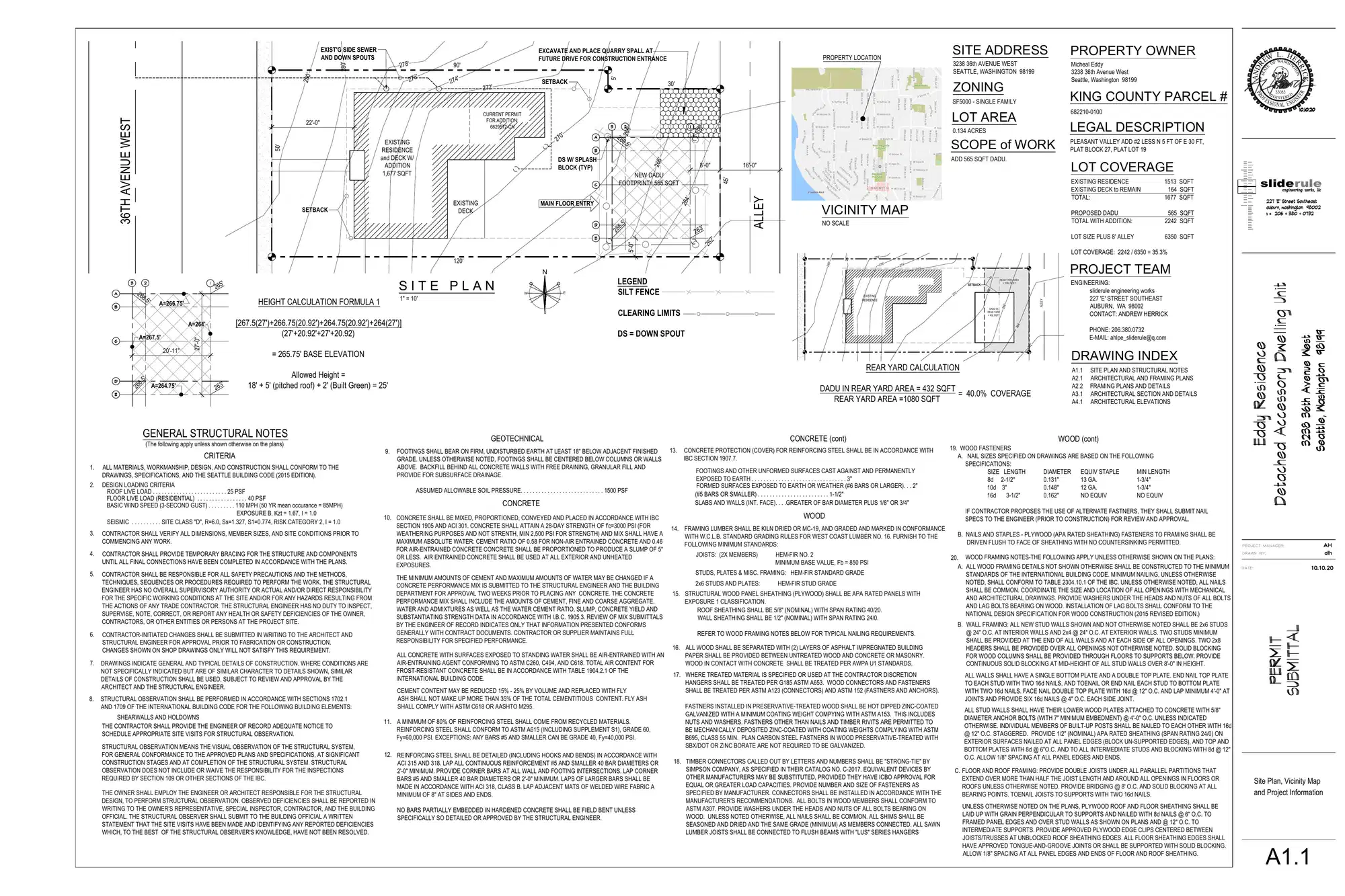Site plan for 3238 36th Ave W