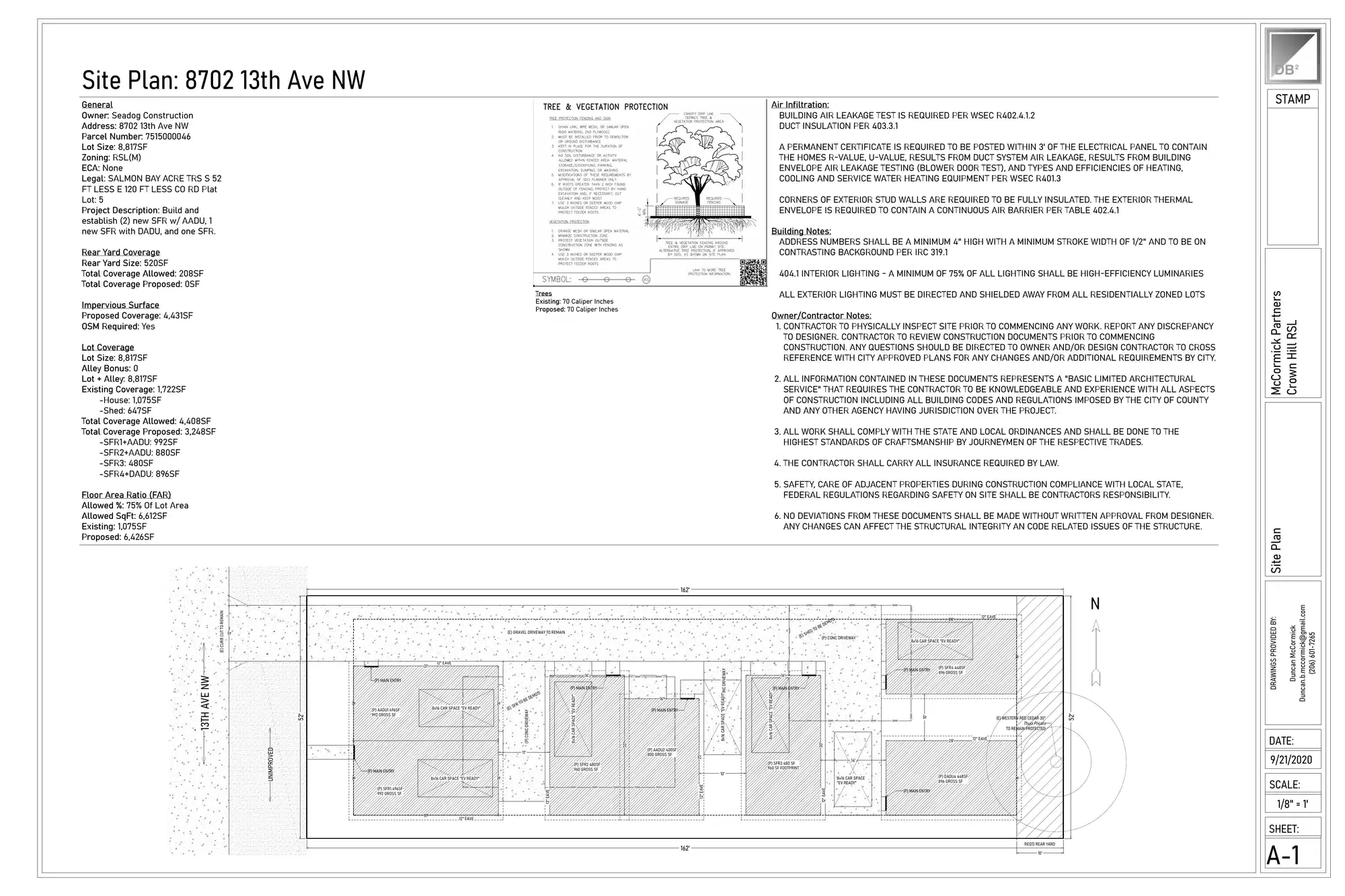 Site plan for 8660 13th Ave NW