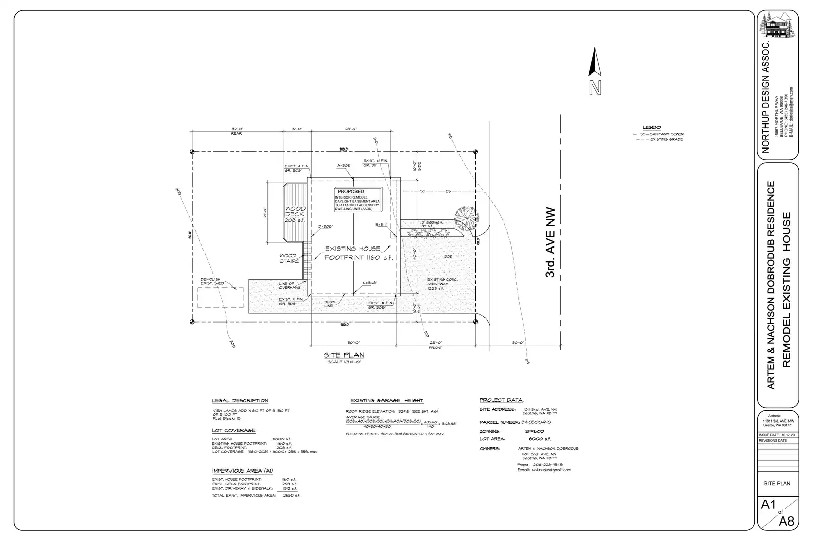 Site plan for 11011 3rd Ave NW