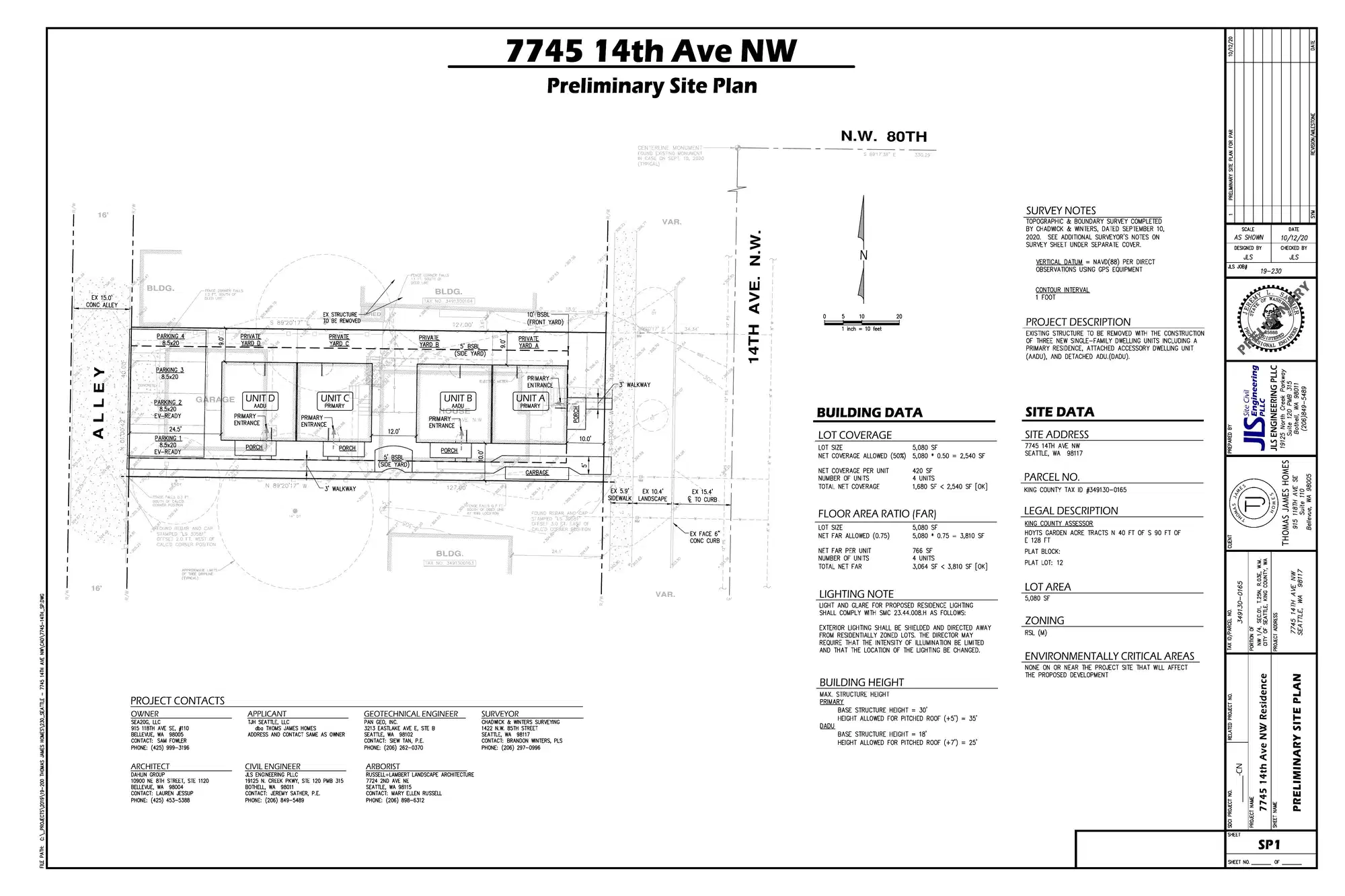 Site plan for 7745 14th Ave NW