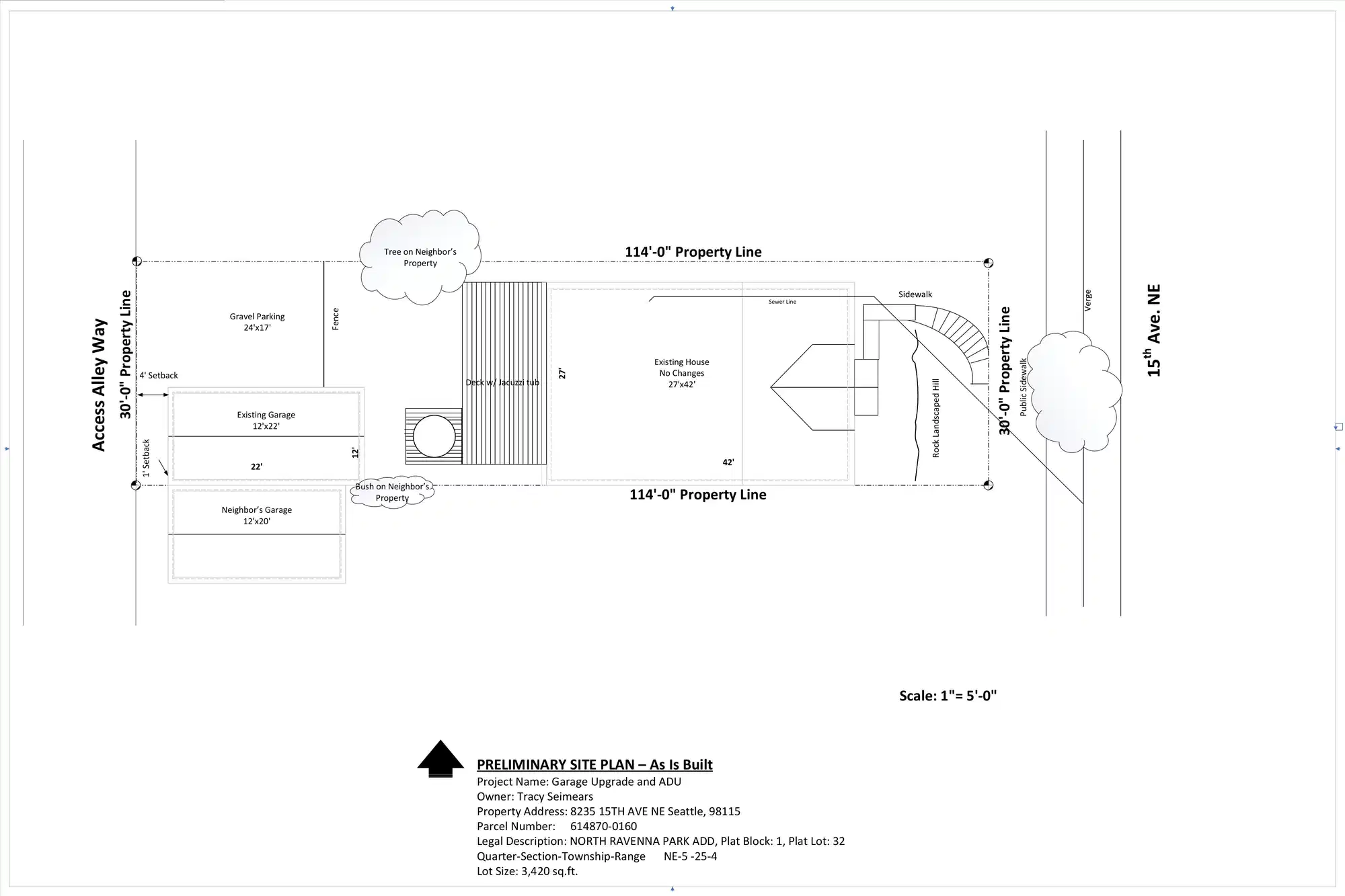 Site plan for 8235 B 15th Ave NE