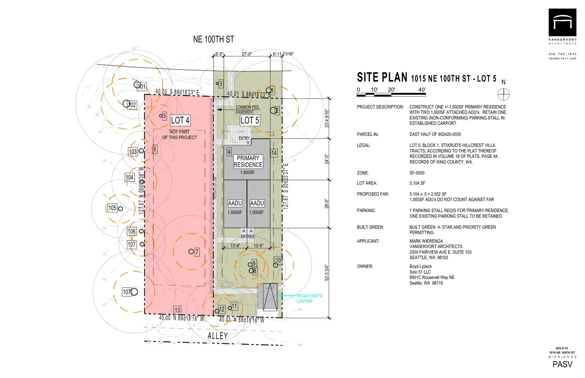 Site plan for 1015 NE 100th St