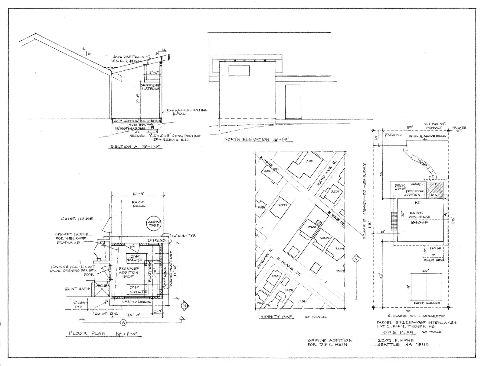 Site plan for 2201 E Howe St