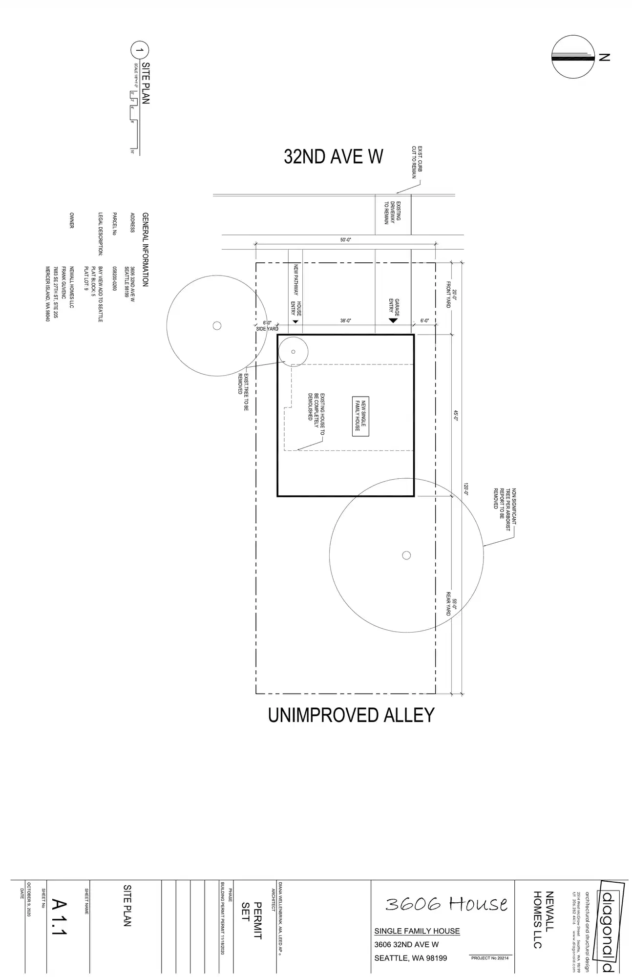 Site plan for 3606 32nd Ave W