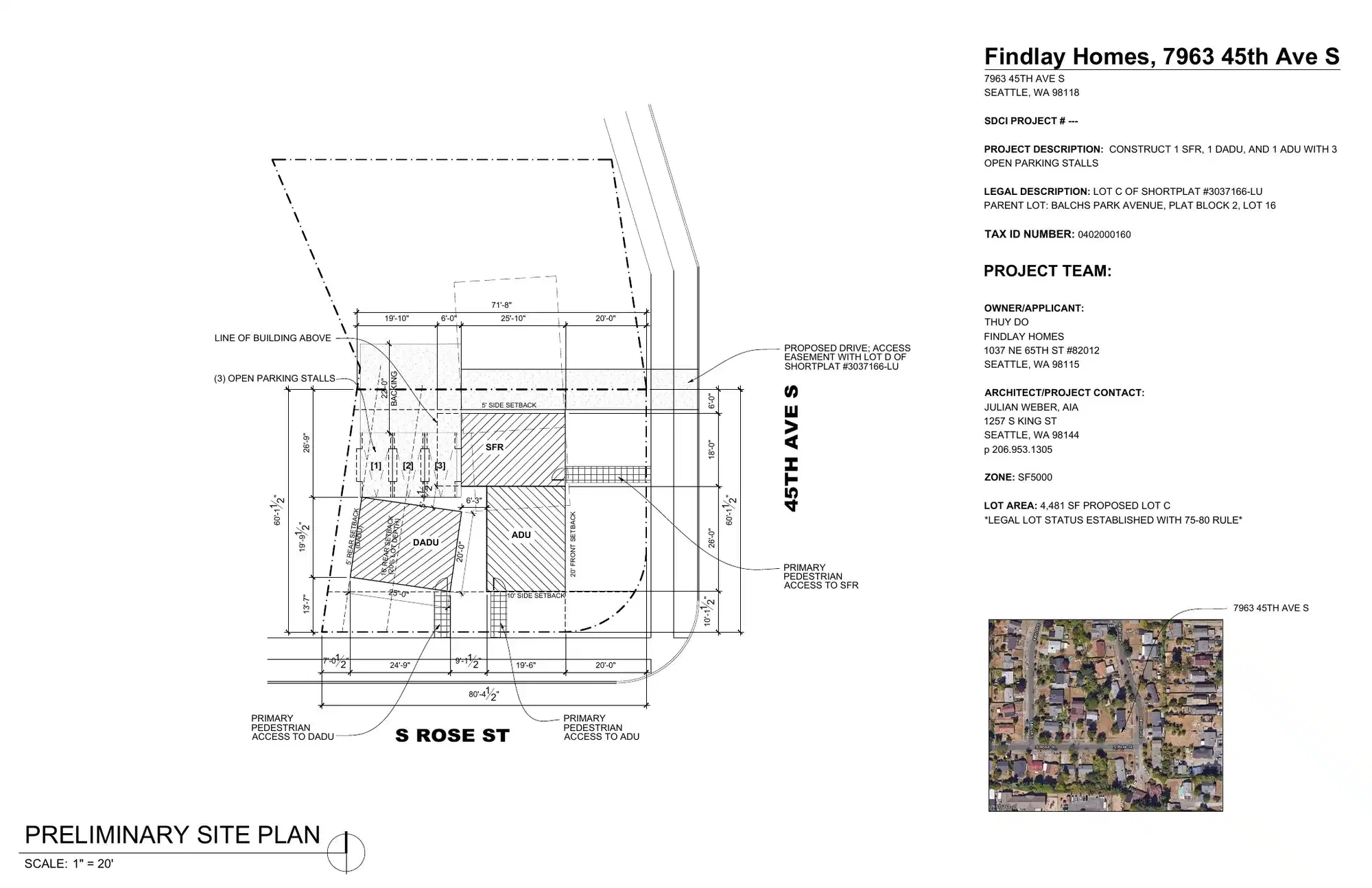 Site plan for 7963 45th Ave S
