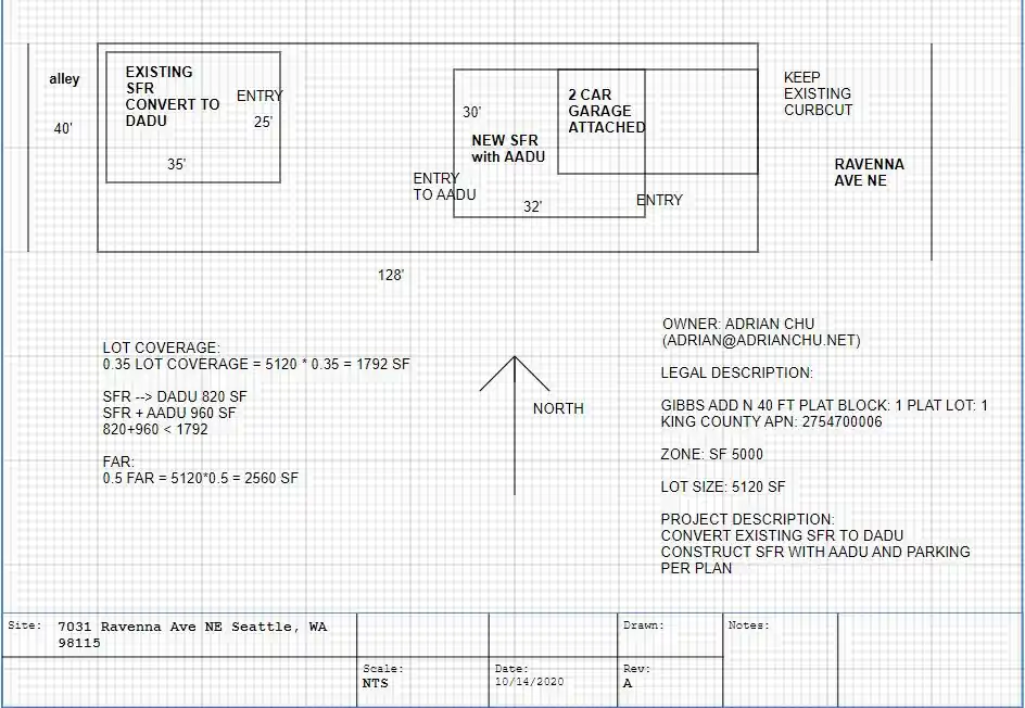 Site plan for 7029 Ravenna Ave NE