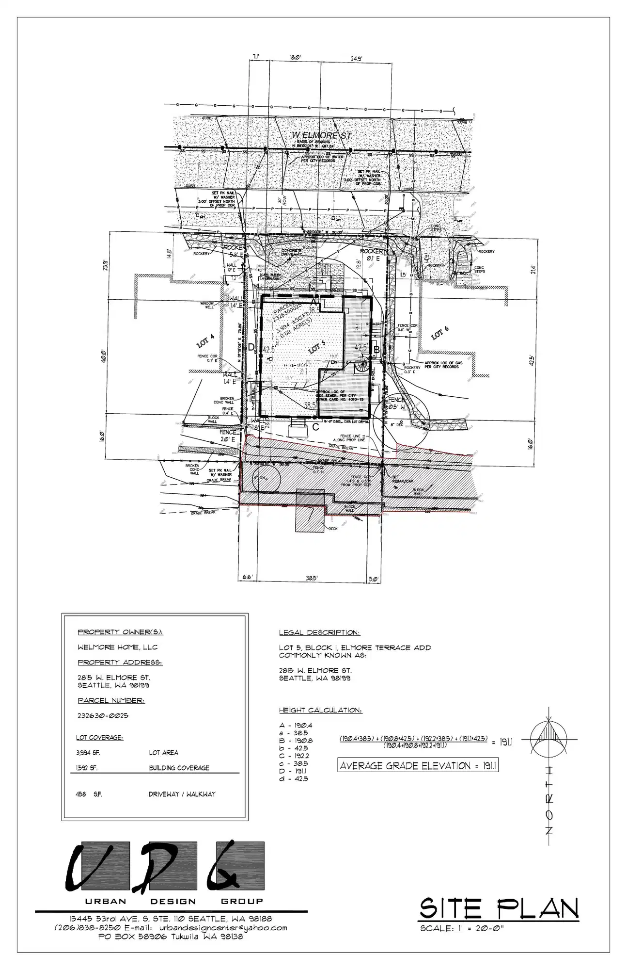 Site plan for 2815 W Elmore St