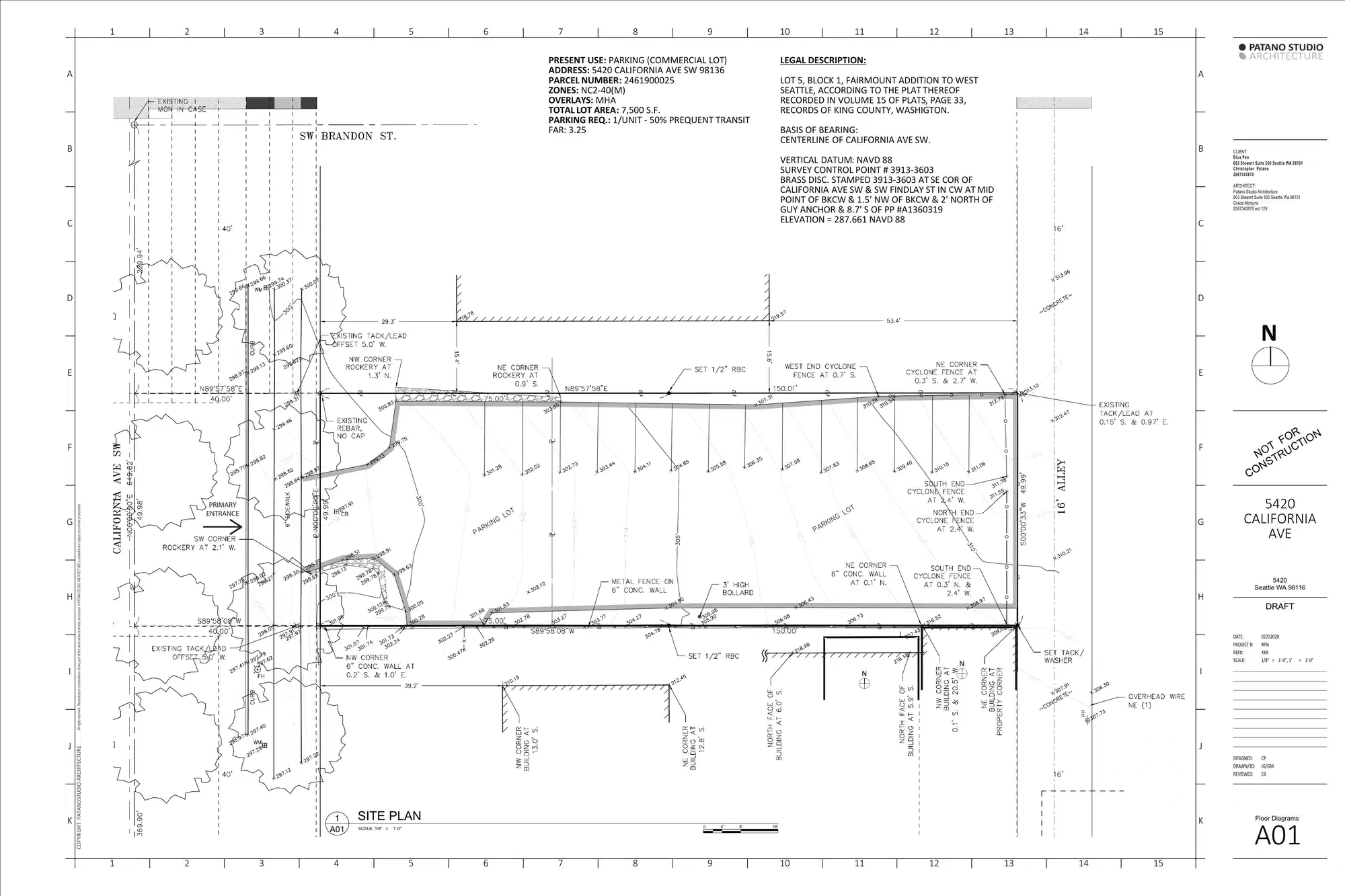 Site plan for 5422 California Ave SW