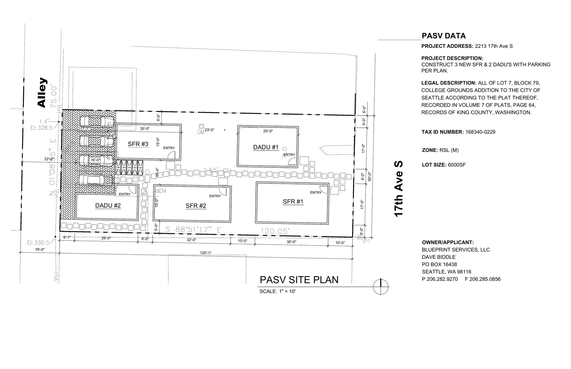 Site plan for 2215 17th Ave S