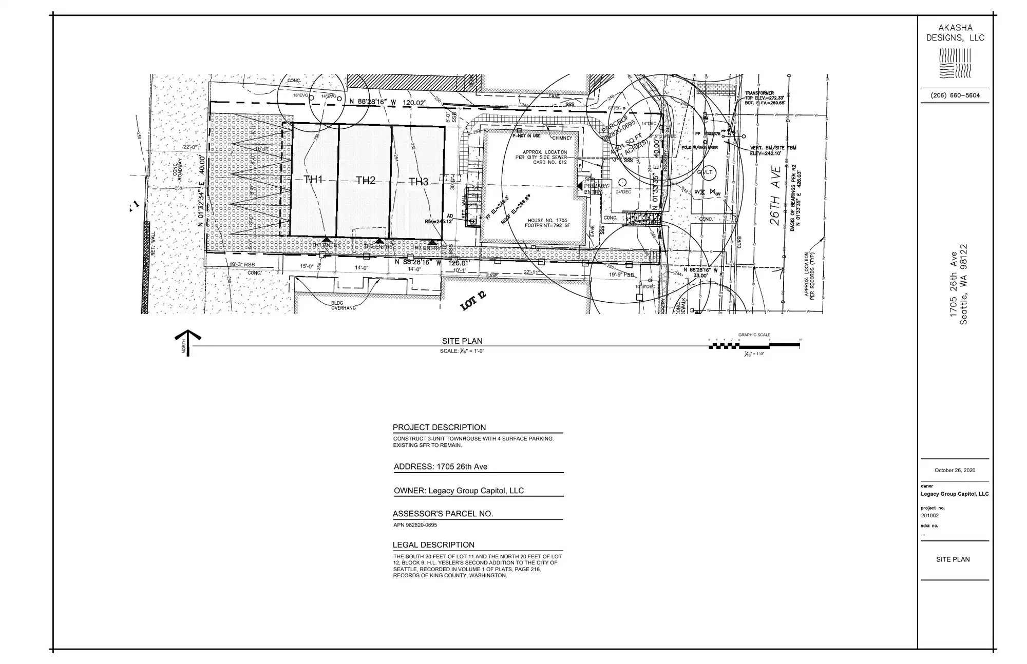 Site plan for 1703 26th Ave