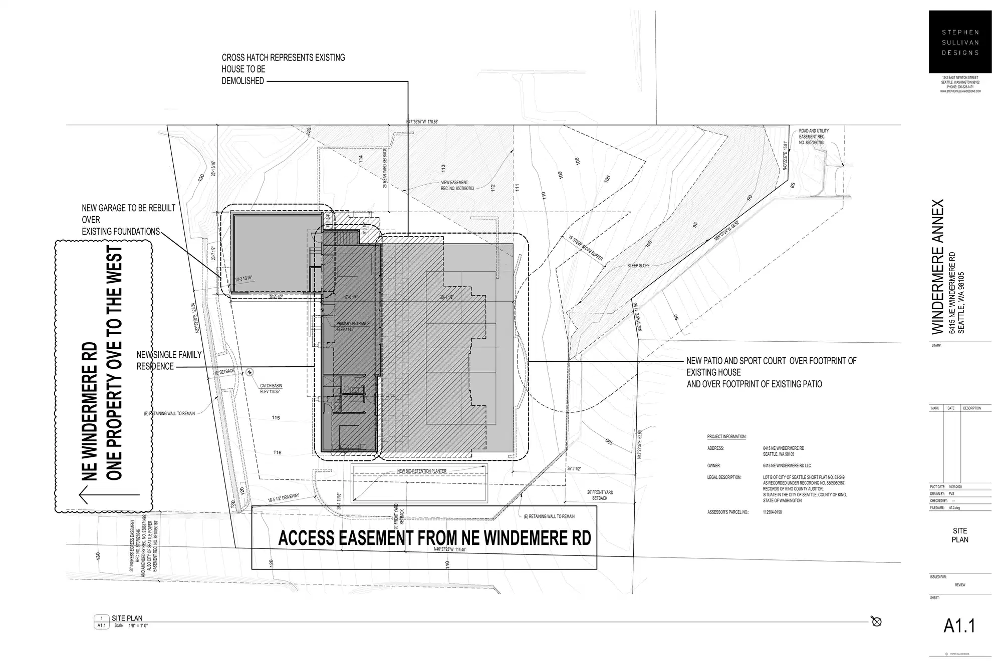 Site plan for 6415 NE Windermere Rd