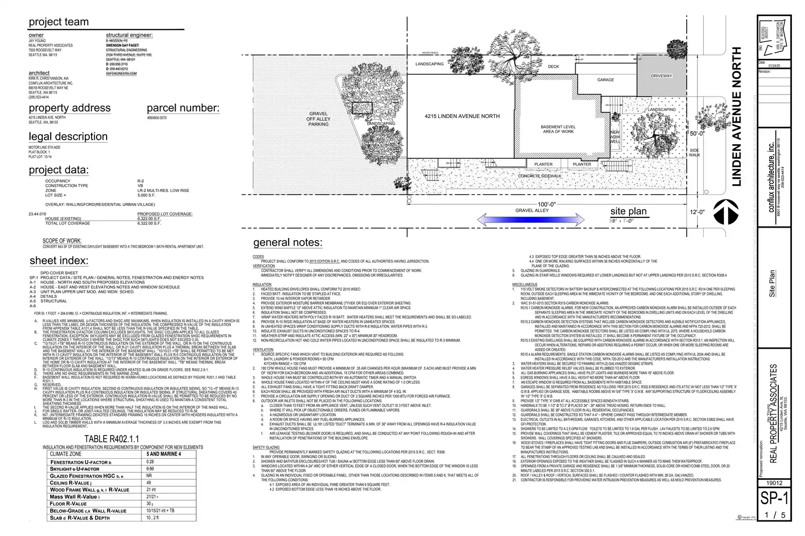 Site plan for 4215 Linden Ave N