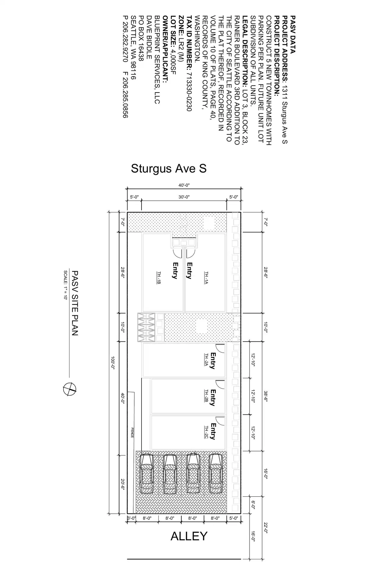 Site plan for 1311 Sturgus Ave S