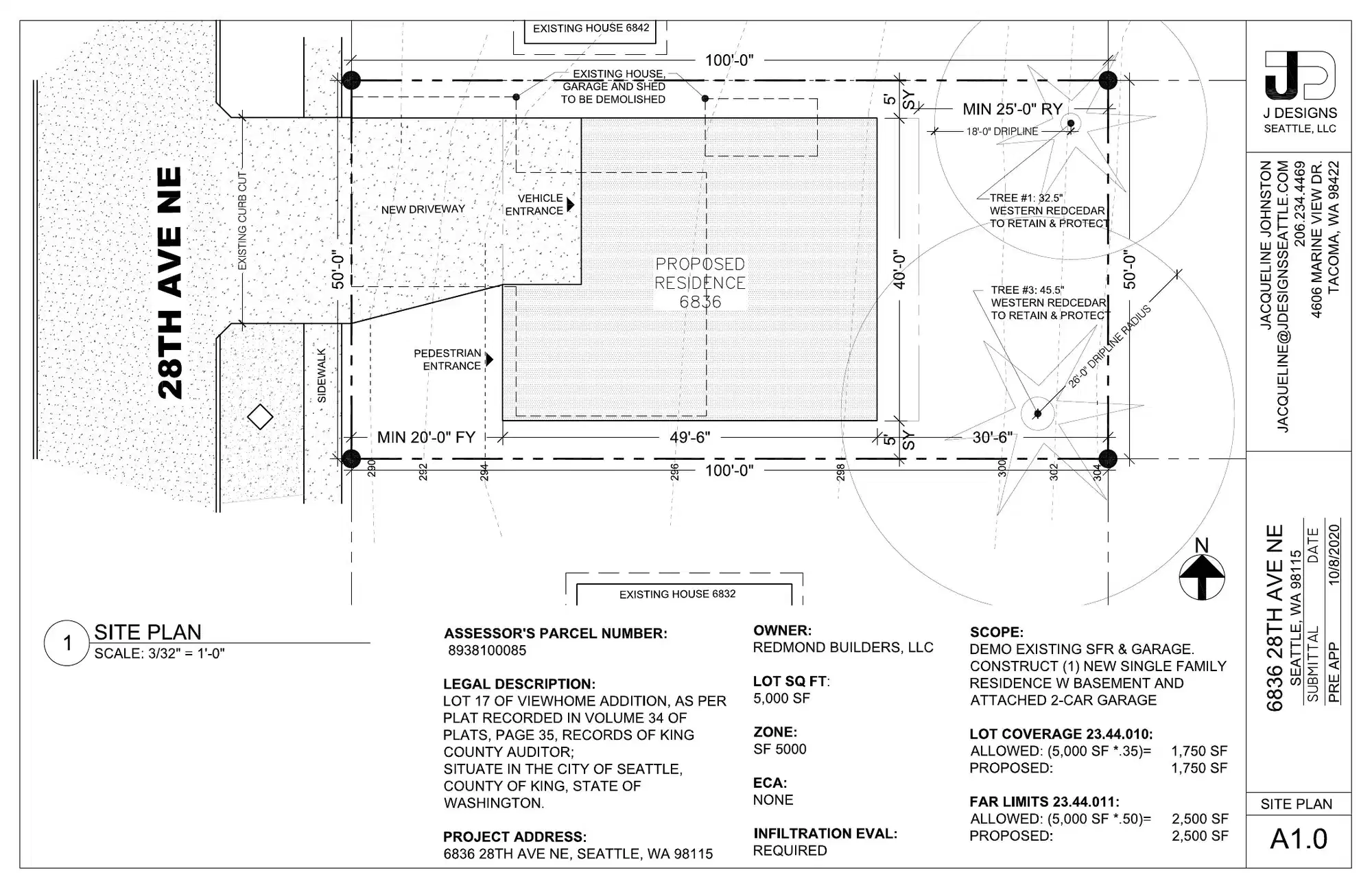Site plan for 6836 28th Ave NE
