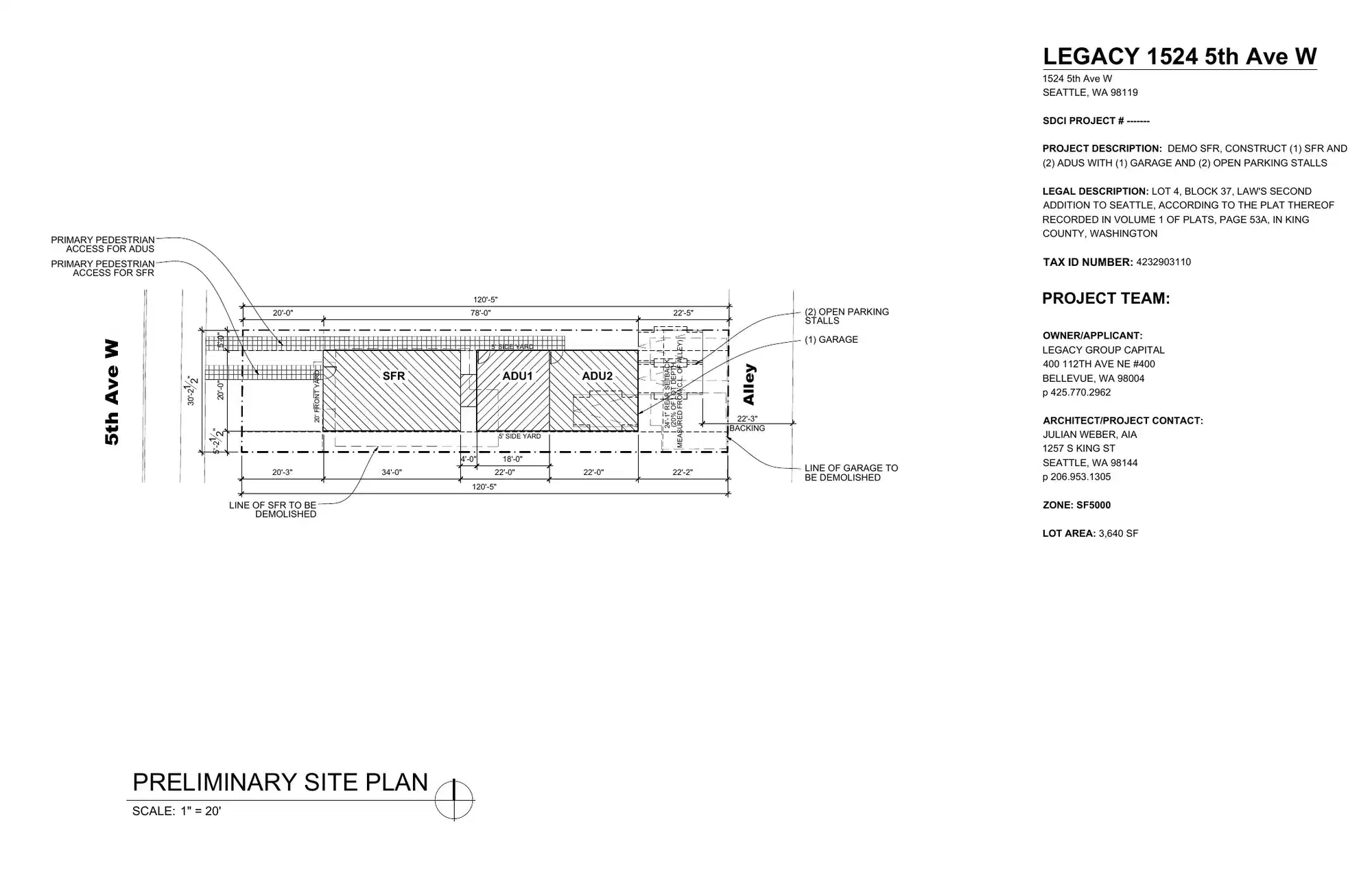 Site plan for 1524 5th Ave W